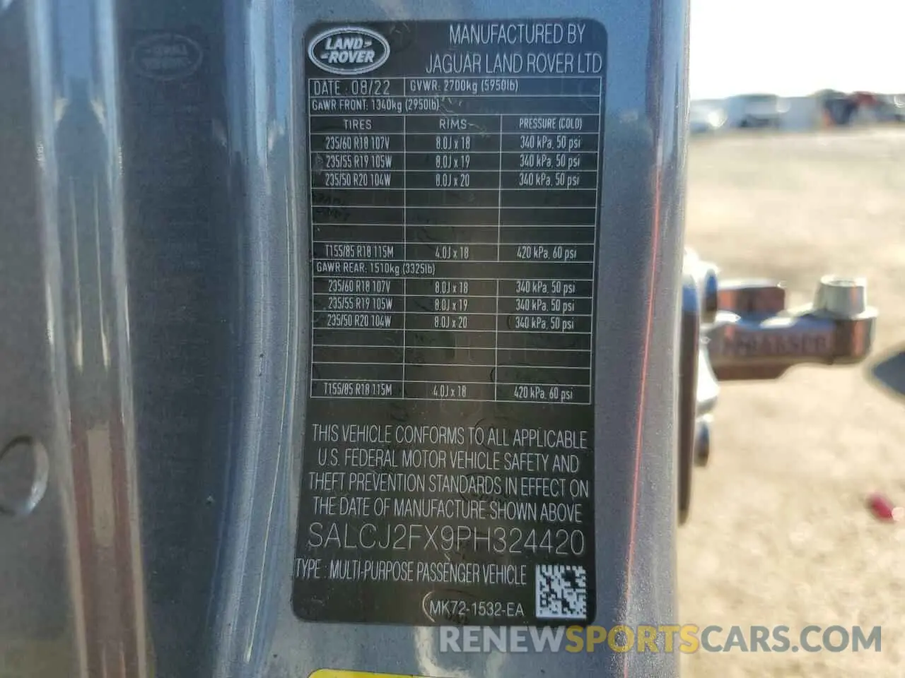 14 fotografías del automóvil dañado SALCJ2FX9PH324420 LAND ROVER DISCOVERY 2023