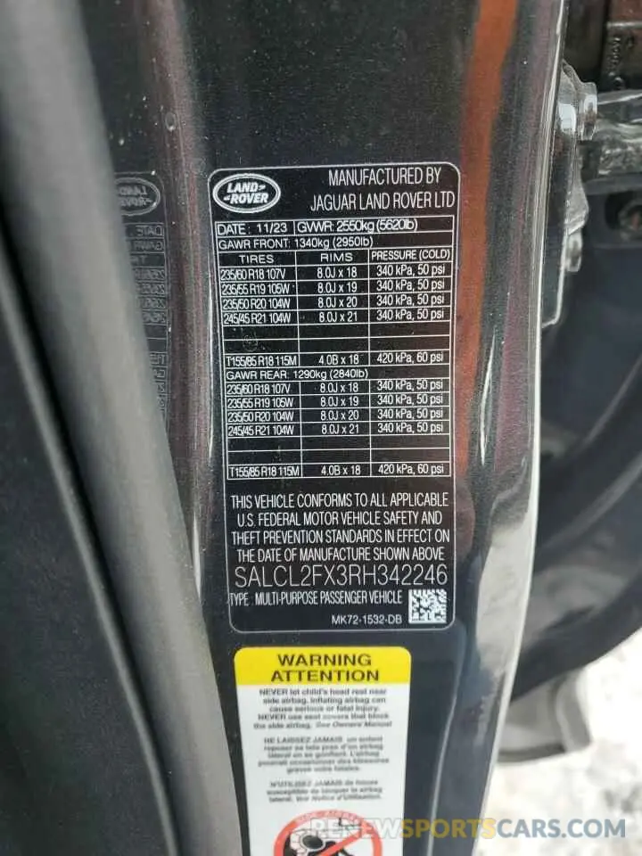 13 fotografías del automóvil dañado SALCL2FX3RH342246 LAND ROVER DISCOVERY 2024