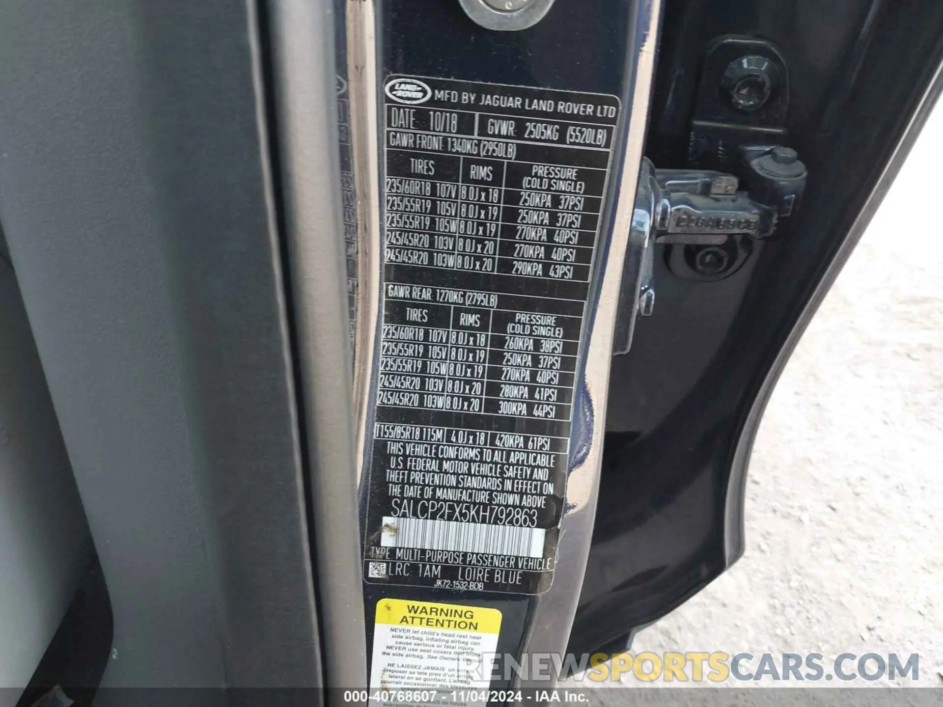 9 fotografías del automóvil dañado SALCP2FX5KH792863 LAND ROVER DISCOVERY SPORT 2019