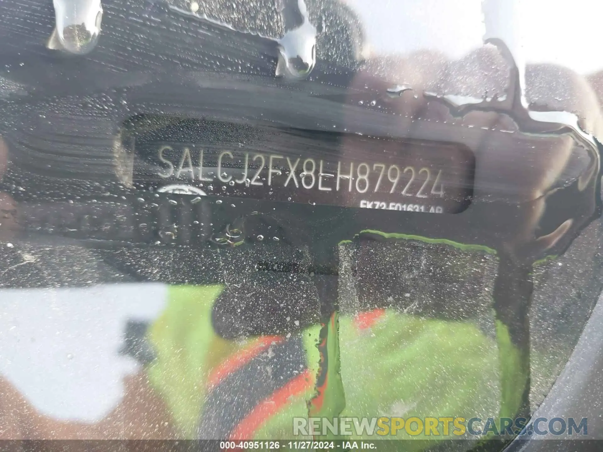 9 fotografías del automóvil dañado SALCJ2FX8LH879224 LAND ROVER DISCOVERY SPORT 2020