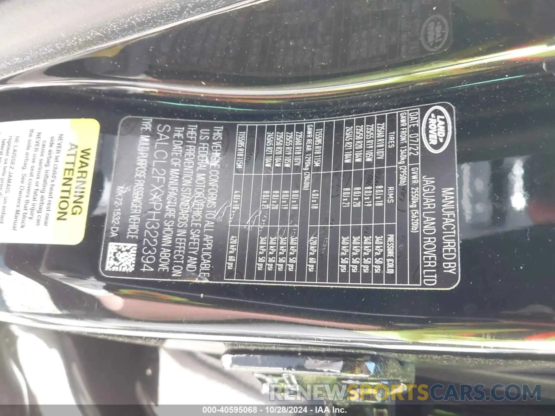 9 fotografías del automóvil dañado SALCL2FXXPH322394 LAND ROVER DISCOVERY SPORT 2023