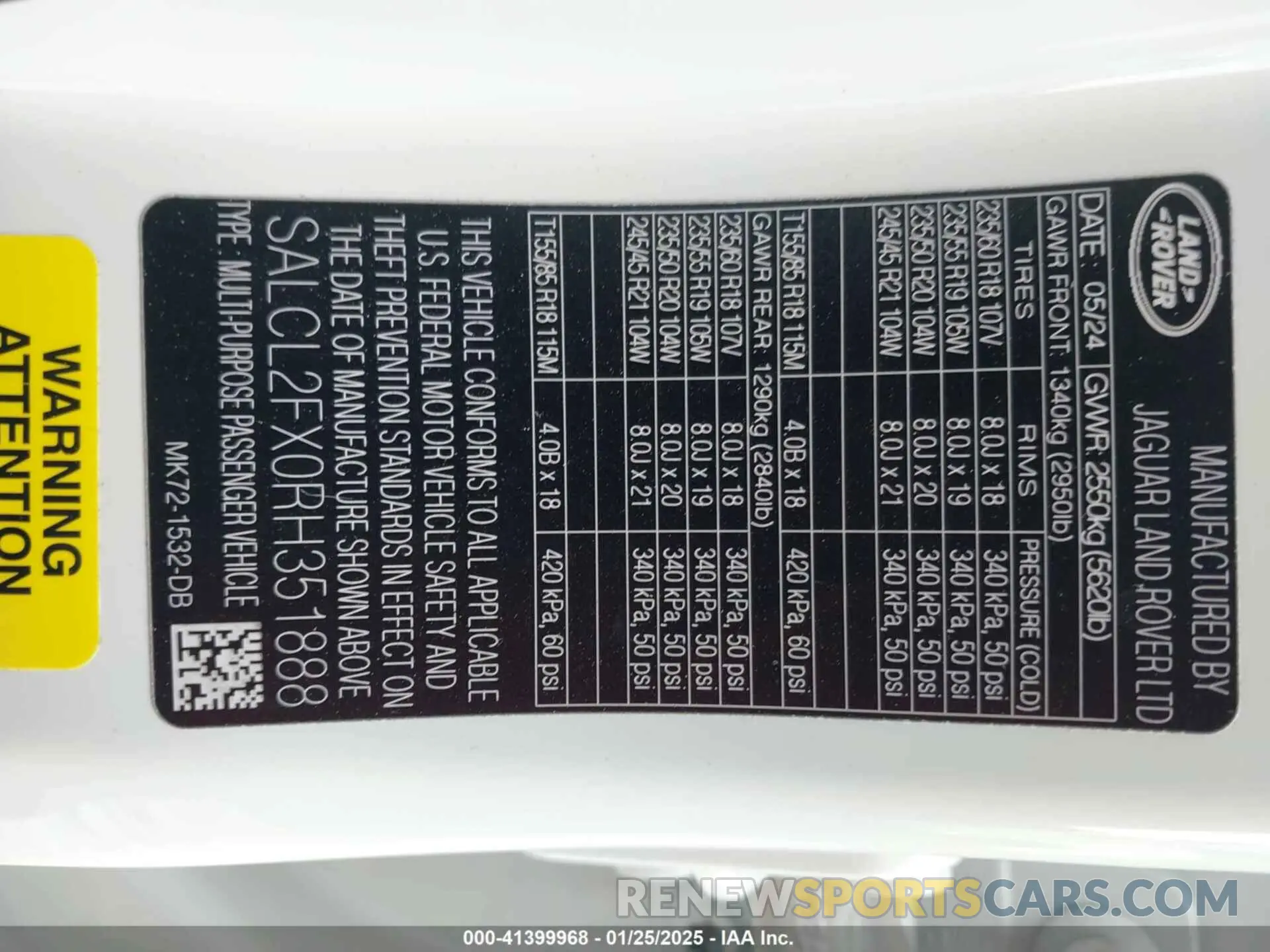 9 fotografías del automóvil dañado SALCL2FX0RH351888 LAND ROVER DISCOVERY SPORT 2024