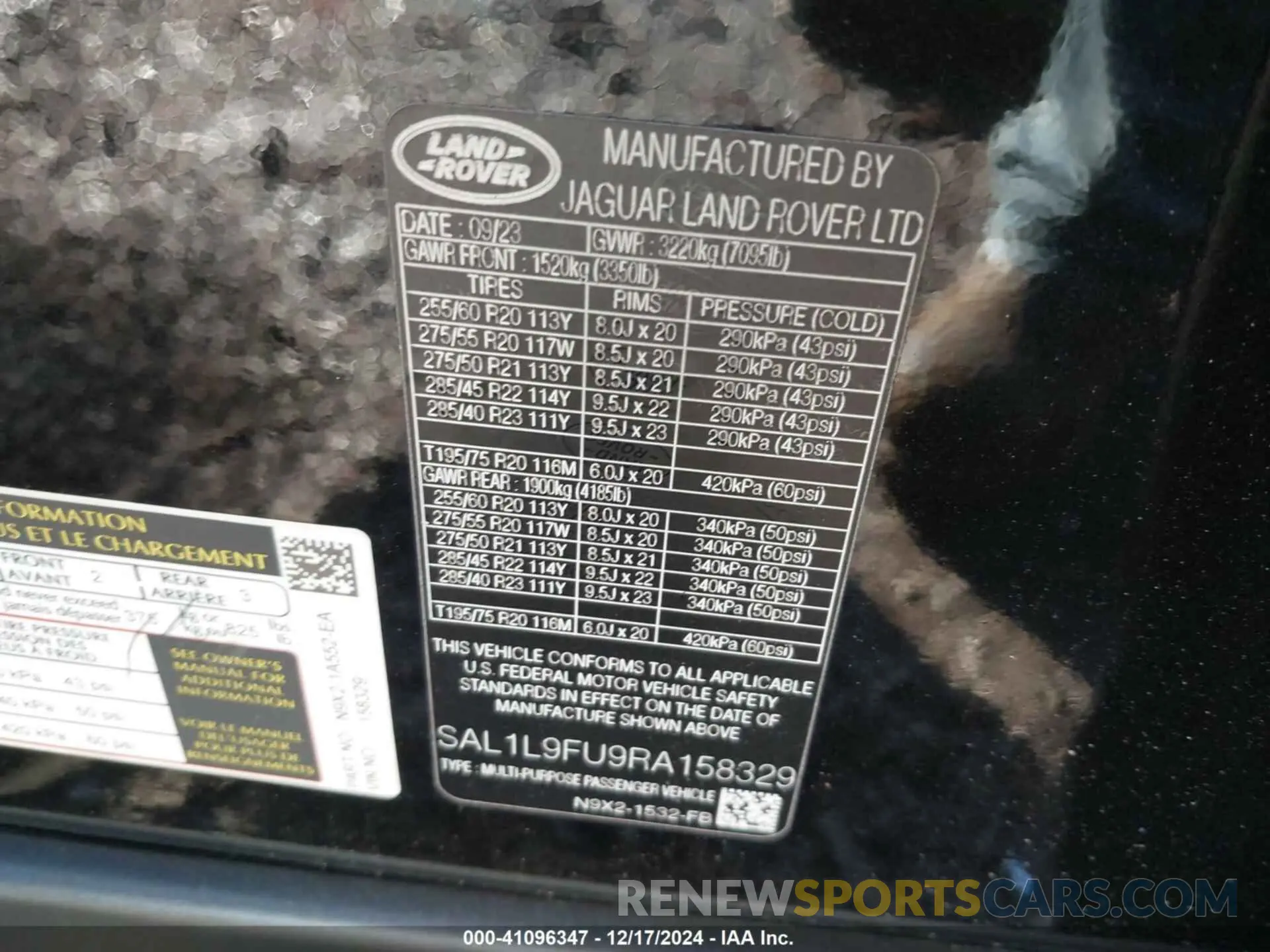 9 fotografías del automóvil dañado SAL1L9FU9RA158329 LAND ROVER RANGE ROVER SPORT 2024
