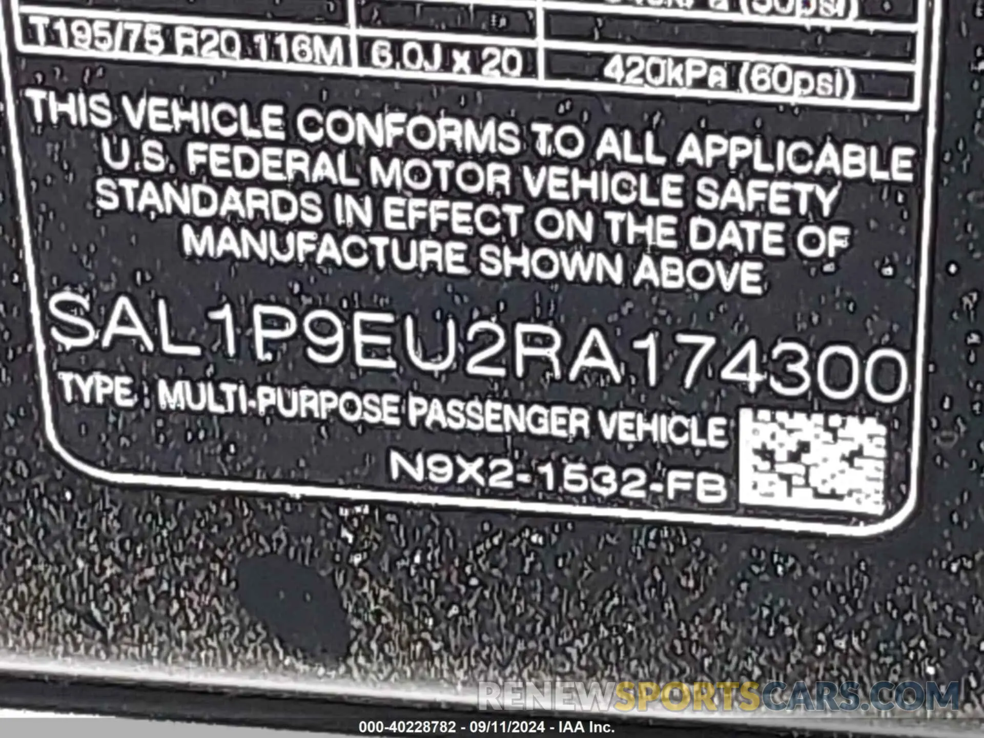 9 fotografías del automóvil dañado SAL1P9EU2RA174300 LAND ROVER RANGE ROVER SPORT 2024