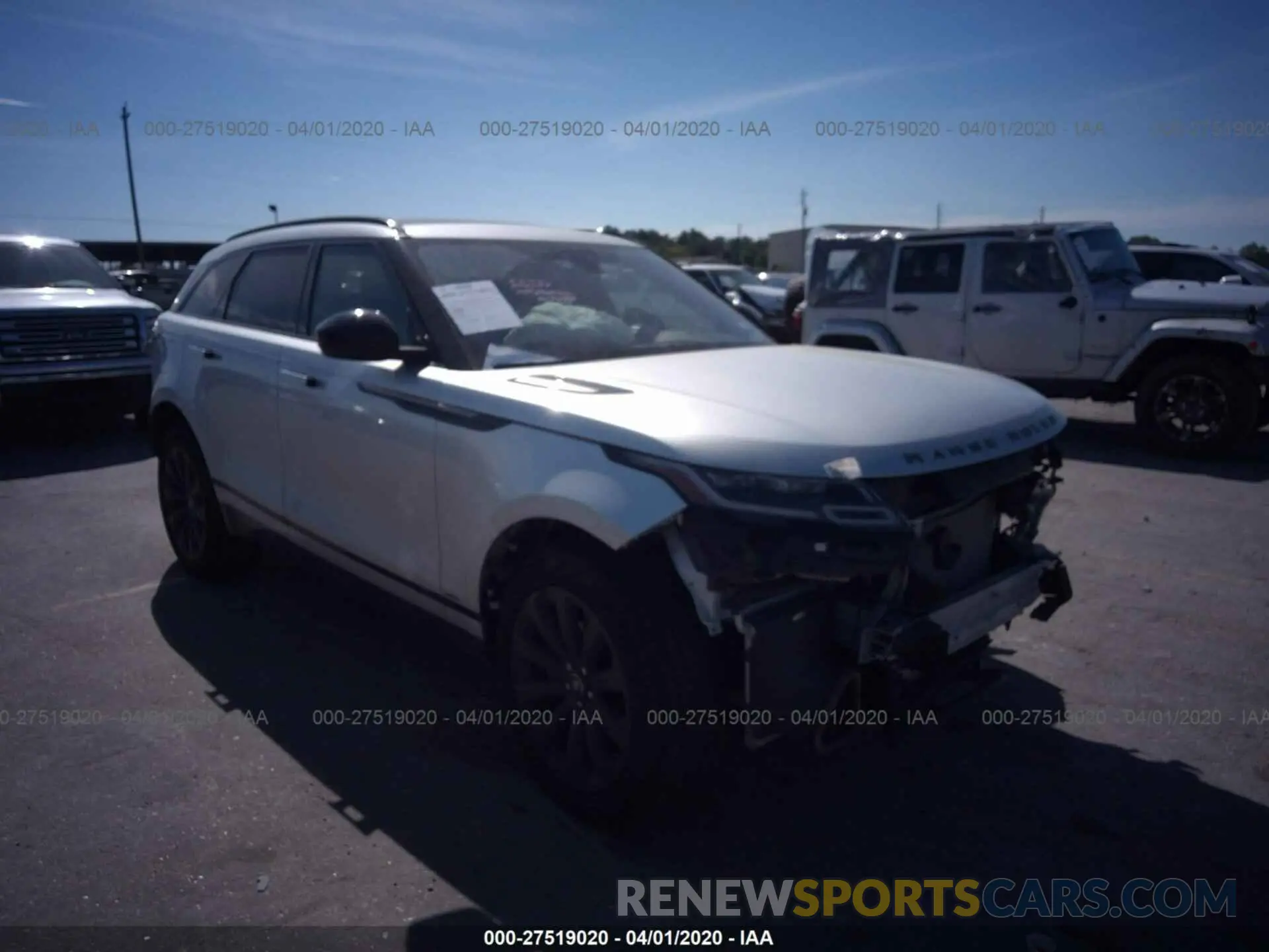 1 fotografías del automóvil dañado SALYL2EX4KA779677 LAND ROVER RANGE ROVER VELAR 2019