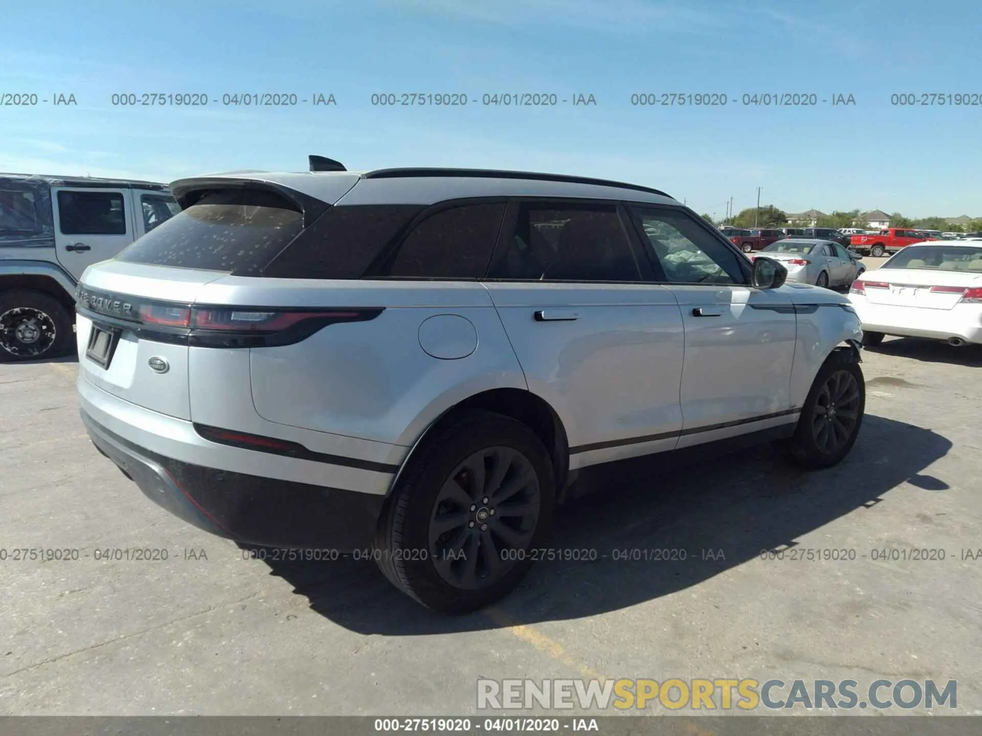 4 fotografías del automóvil dañado SALYL2EX4KA779677 LAND ROVER RANGE ROVER VELAR 2019