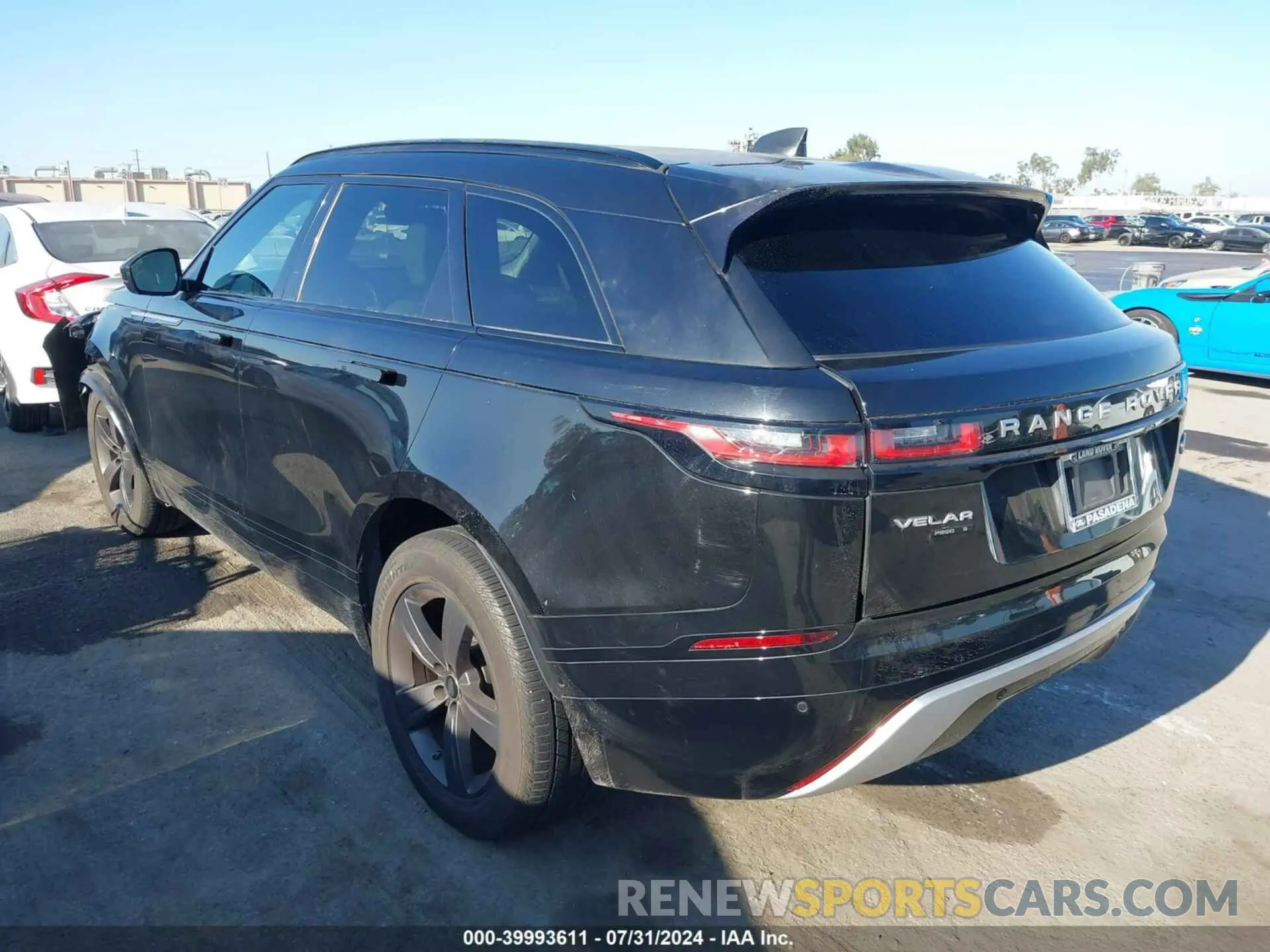 3 fotografías del automóvil dañado SALYB2EX2LA290537 LAND ROVER RANGE ROVER VELAR 2020