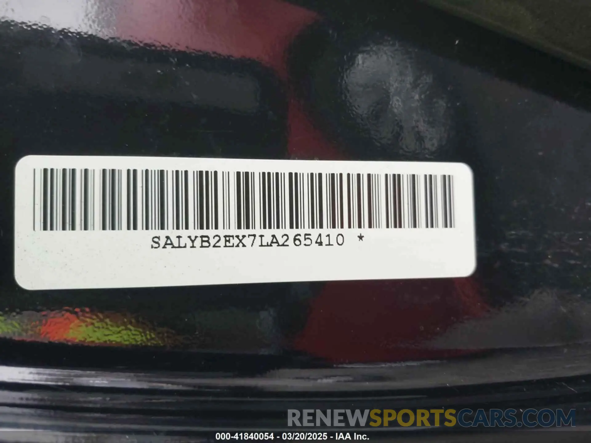 9 fotografías del automóvil dañado SALYB2EX7LA265410 LAND ROVER RANGE ROVER VELAR 2020