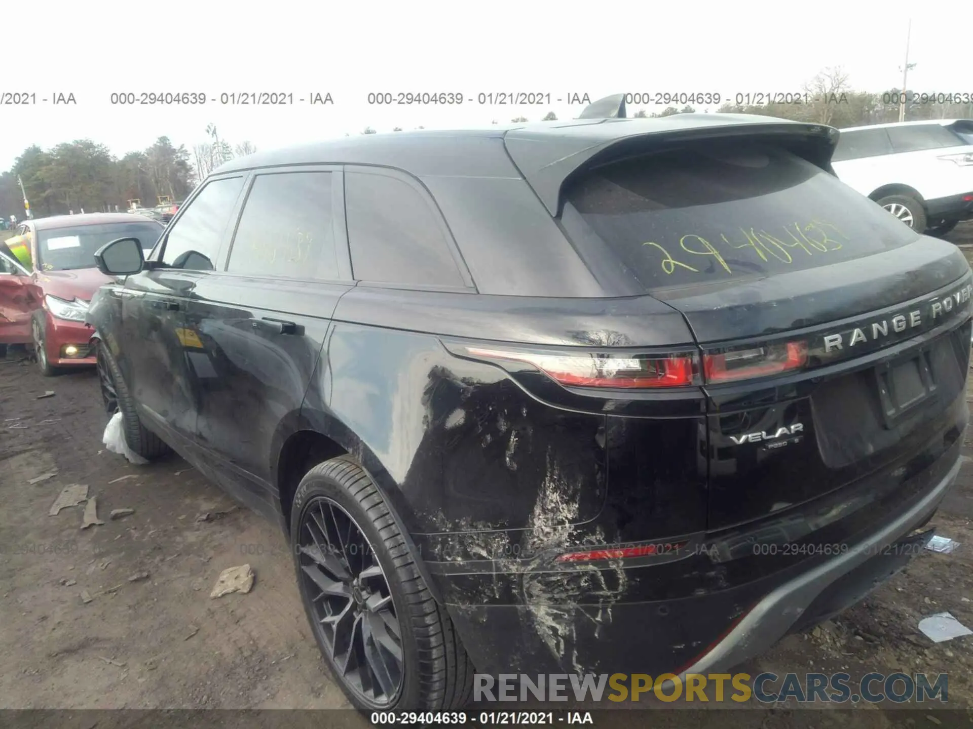 3 fotografías del automóvil dañado SALYB2EXXLA255678 LAND ROVER RANGE ROVER VELAR 2020