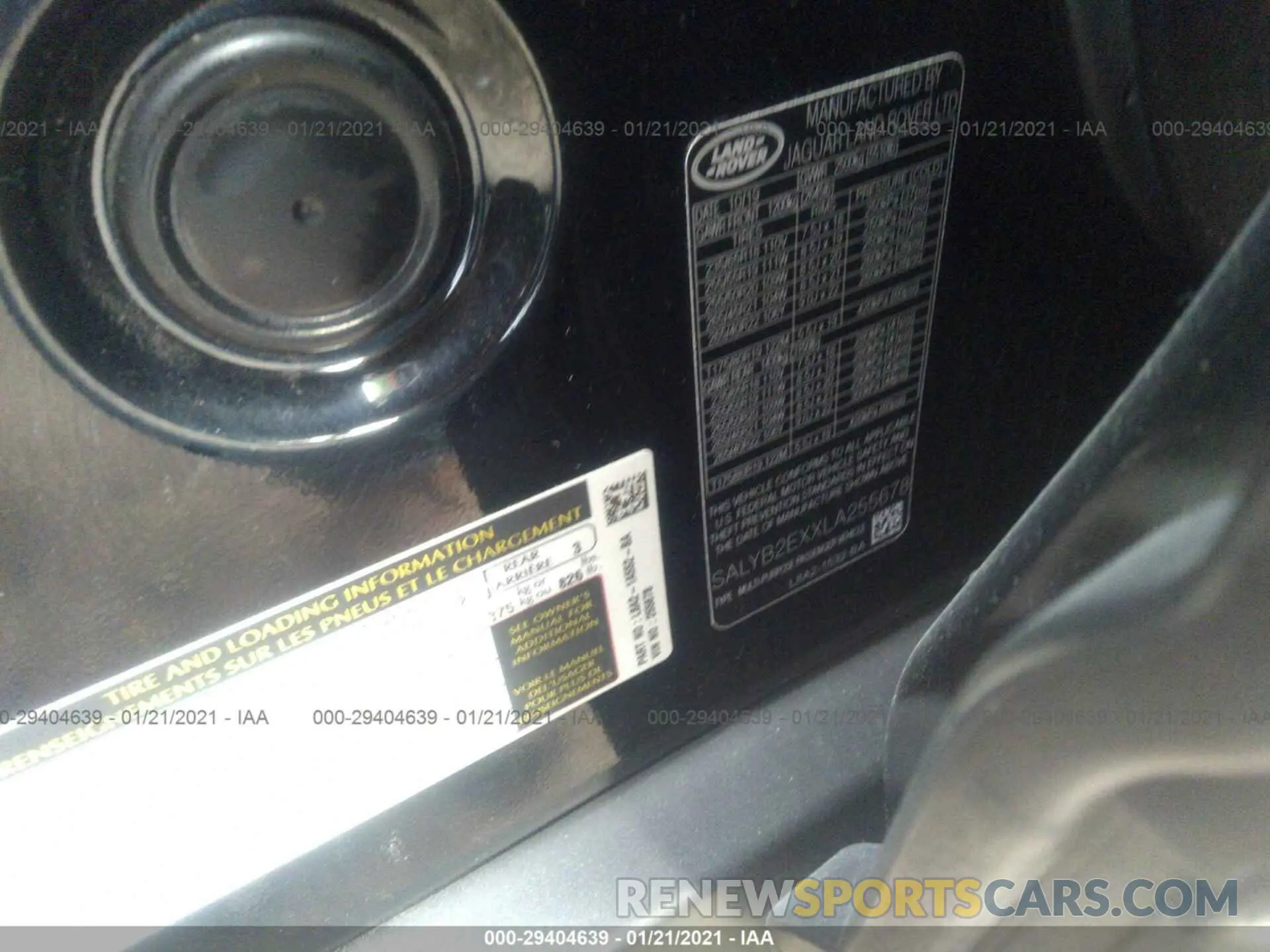 9 fotografías del automóvil dañado SALYB2EXXLA255678 LAND ROVER RANGE ROVER VELAR 2020
