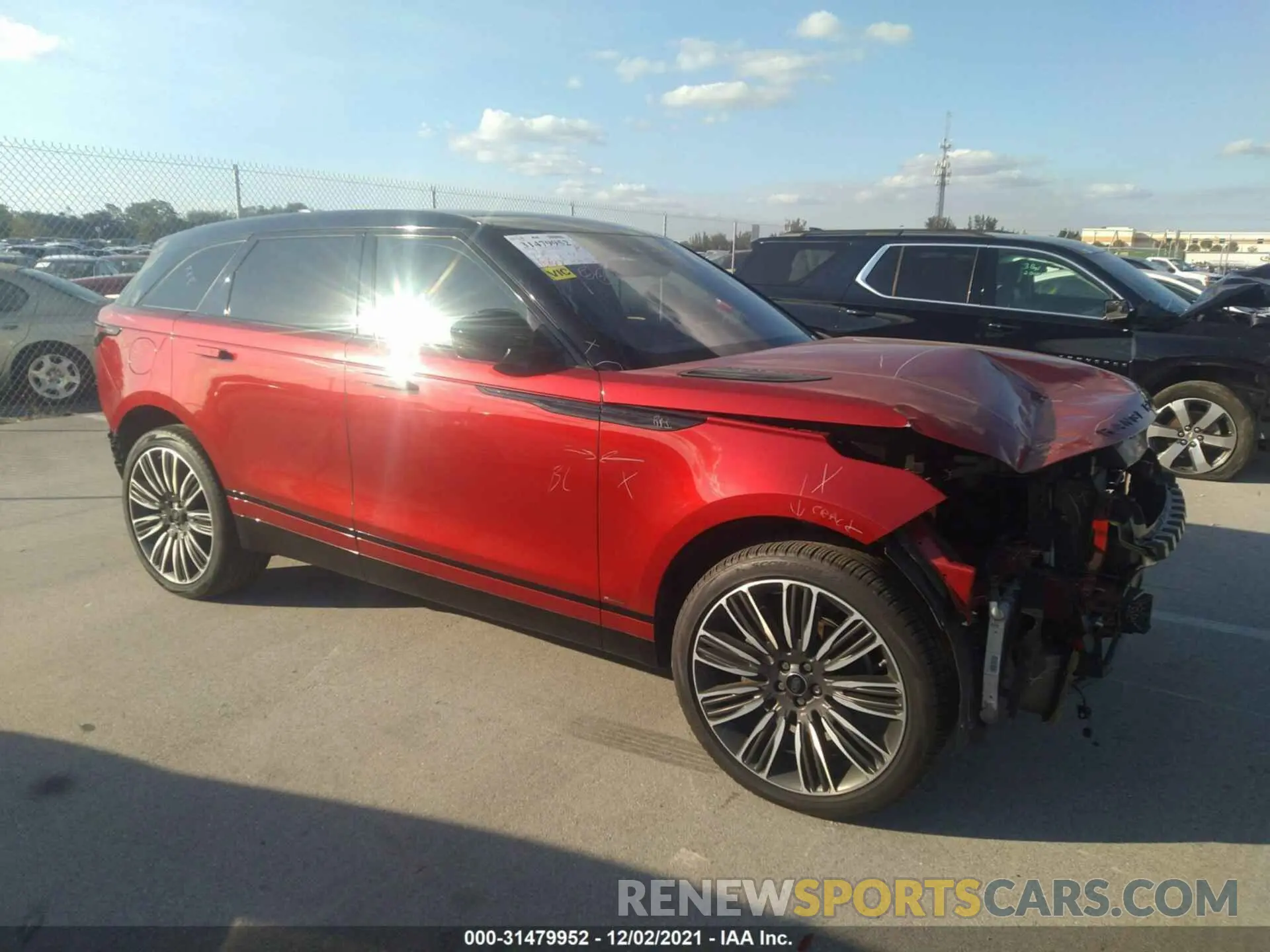 1 fotografías del automóvil dañado SALYK2EX5LA243518 LAND ROVER RANGE ROVER VELAR 2020