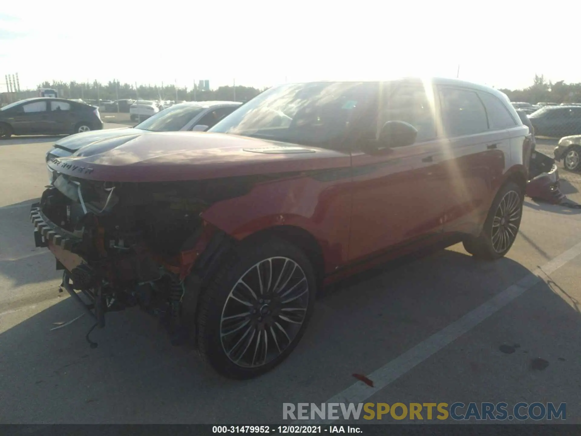 2 fotografías del automóvil dañado SALYK2EX5LA243518 LAND ROVER RANGE ROVER VELAR 2020