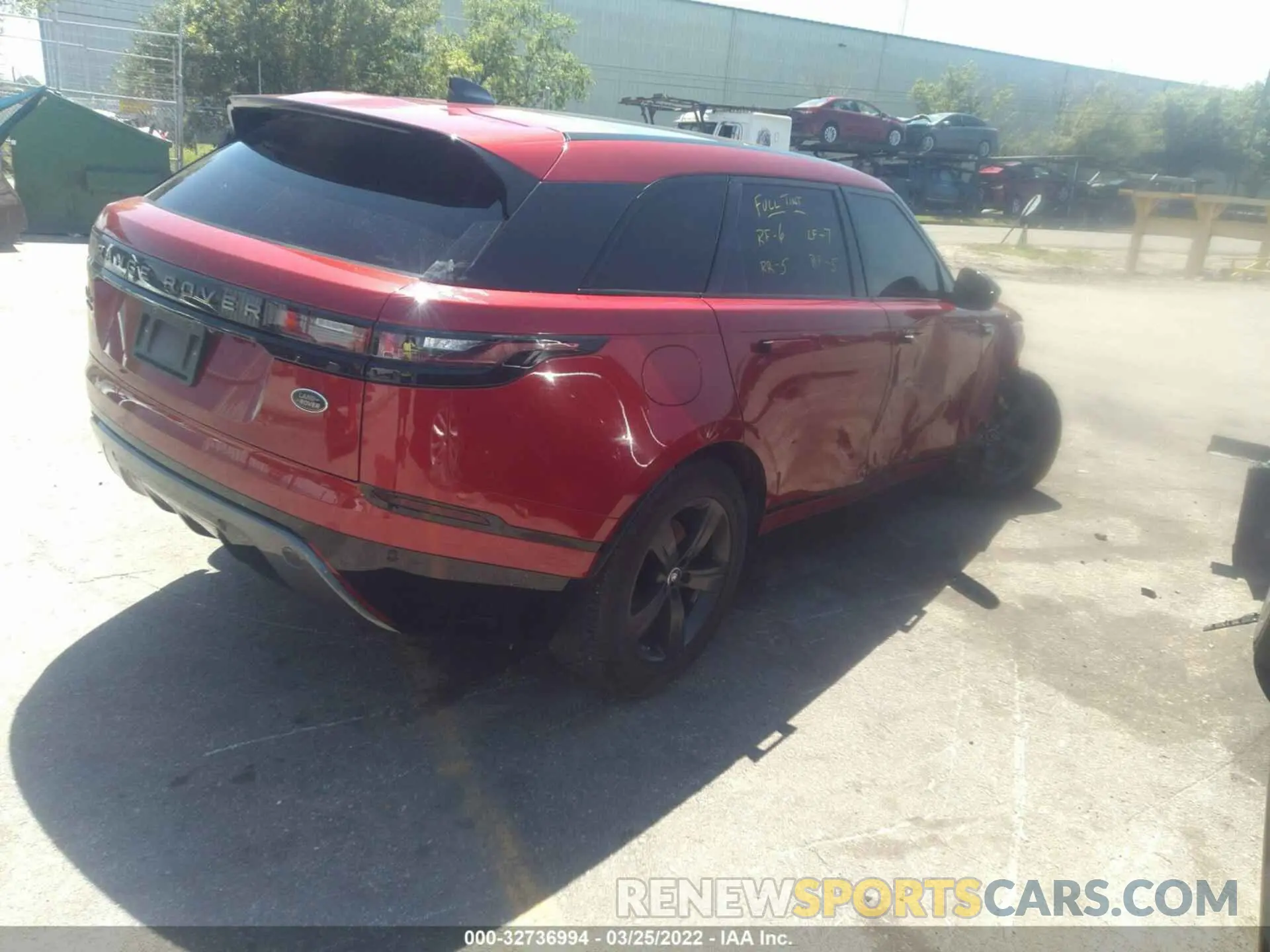 4 fotografías del automóvil dañado SALYK2EXXLA253445 LAND ROVER RANGE ROVER VELAR 2020