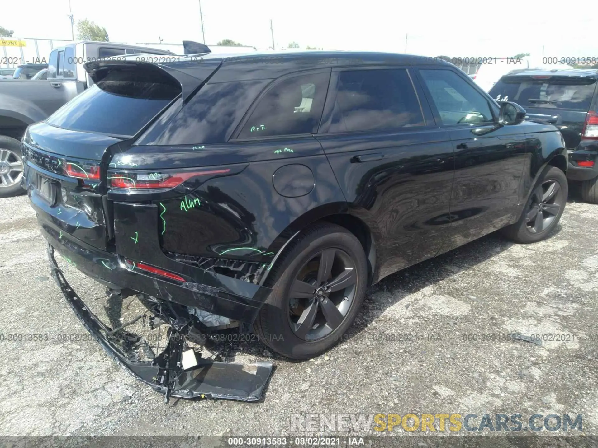 4 fotografías del automóvil dañado SALYK2FV3LA261142 LAND ROVER RANGE ROVER VELAR 2020