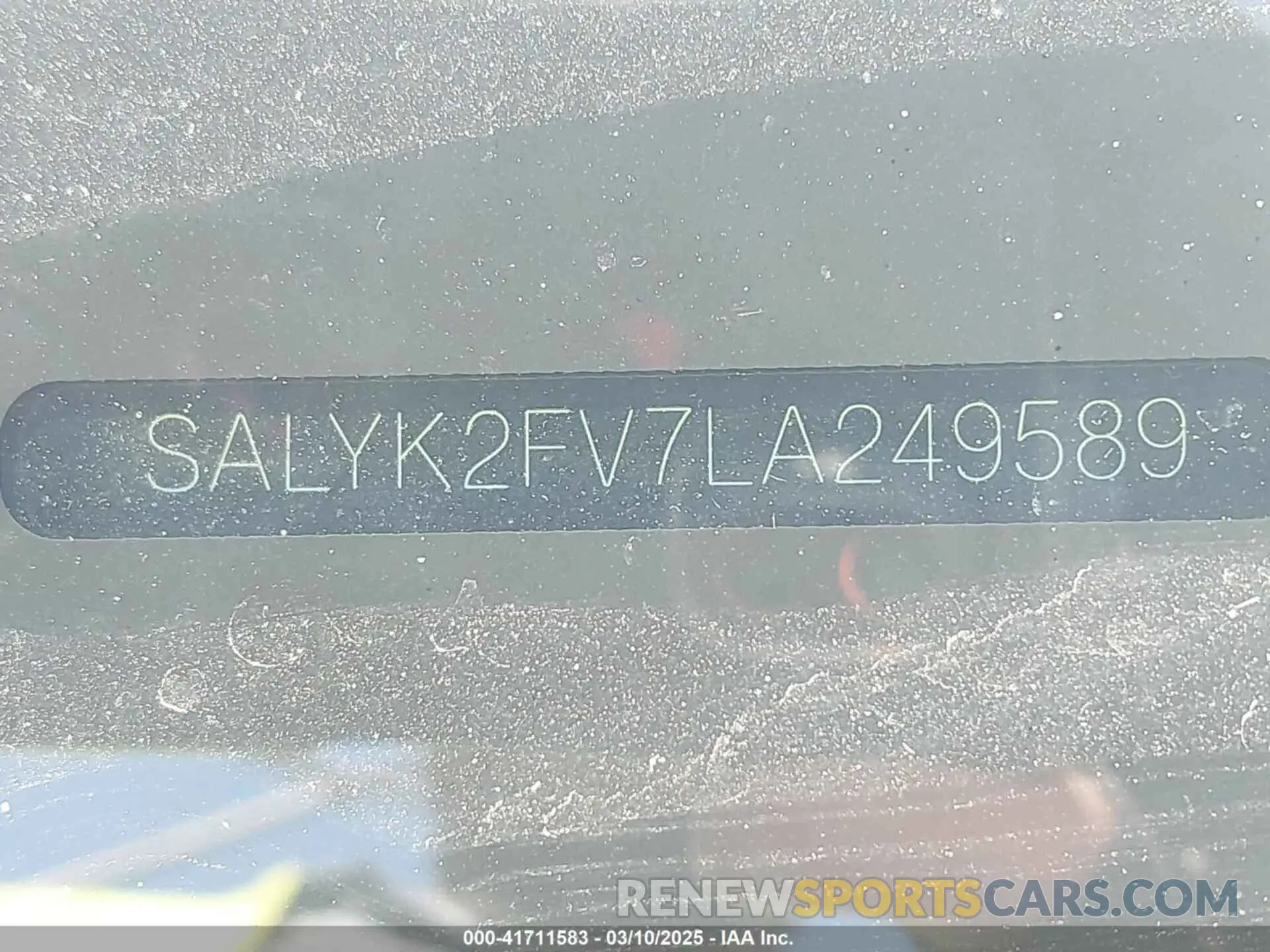 9 fotografías del automóvil dañado SALYK2FV7LA249589 LAND ROVER RANGE ROVER VELAR 2020