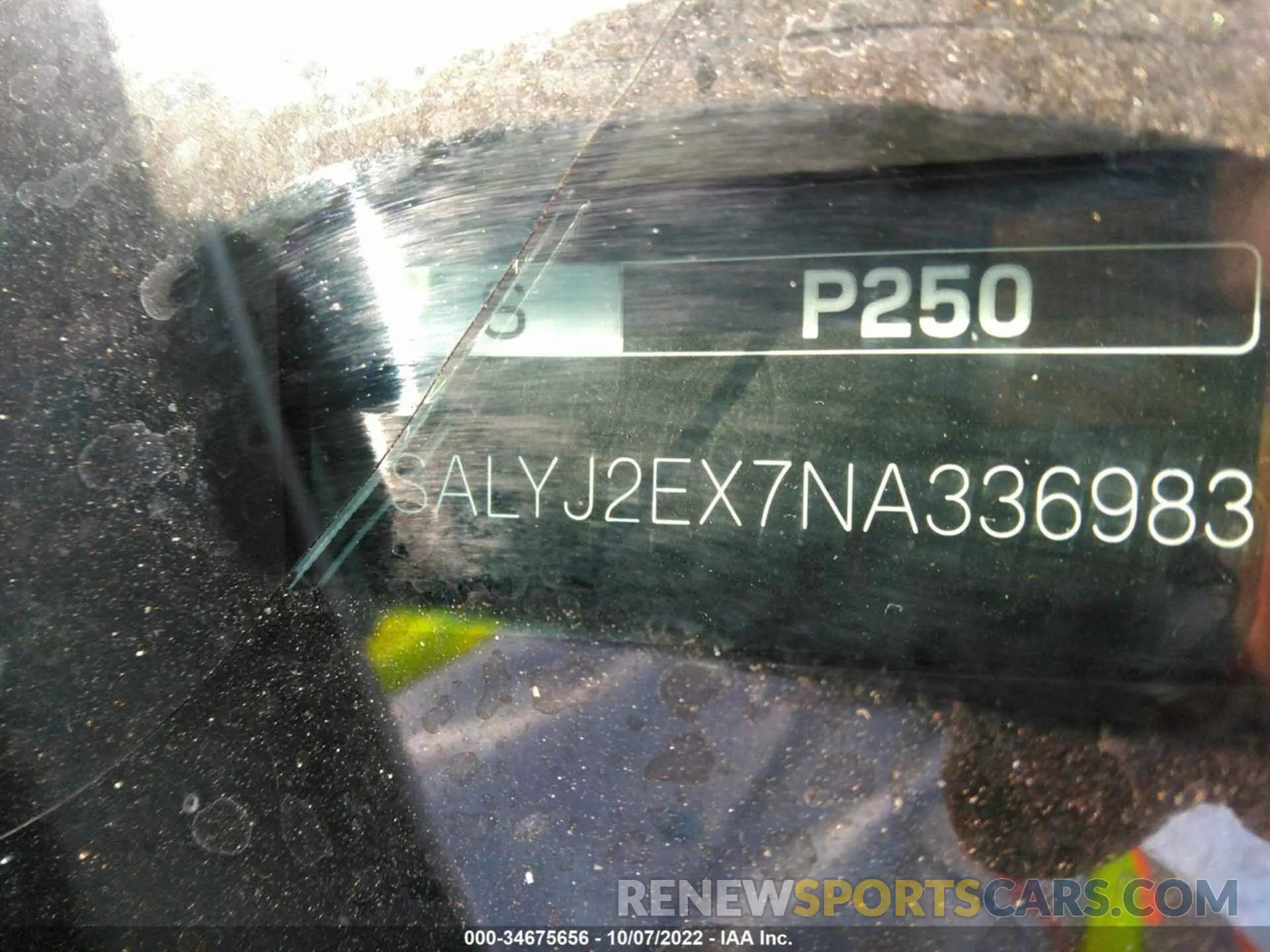 9 fotografías del automóvil dañado SALYJ2EX7NA336983 LAND ROVER RANGE ROVER VELAR 2022