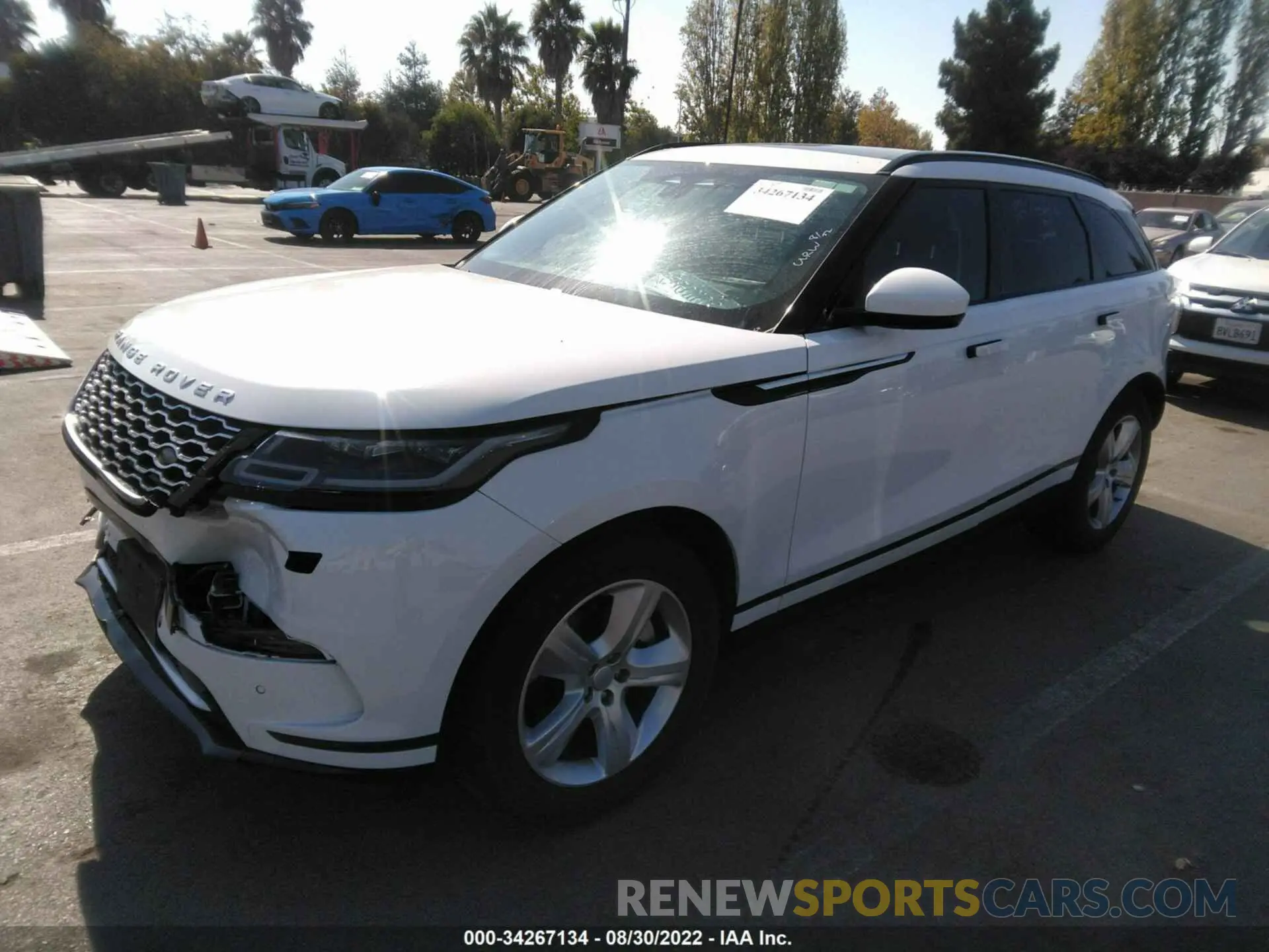 2 fotografías del automóvil dañado SALYJ2EXXNA331471 LAND ROVER RANGE ROVER VELAR 2022