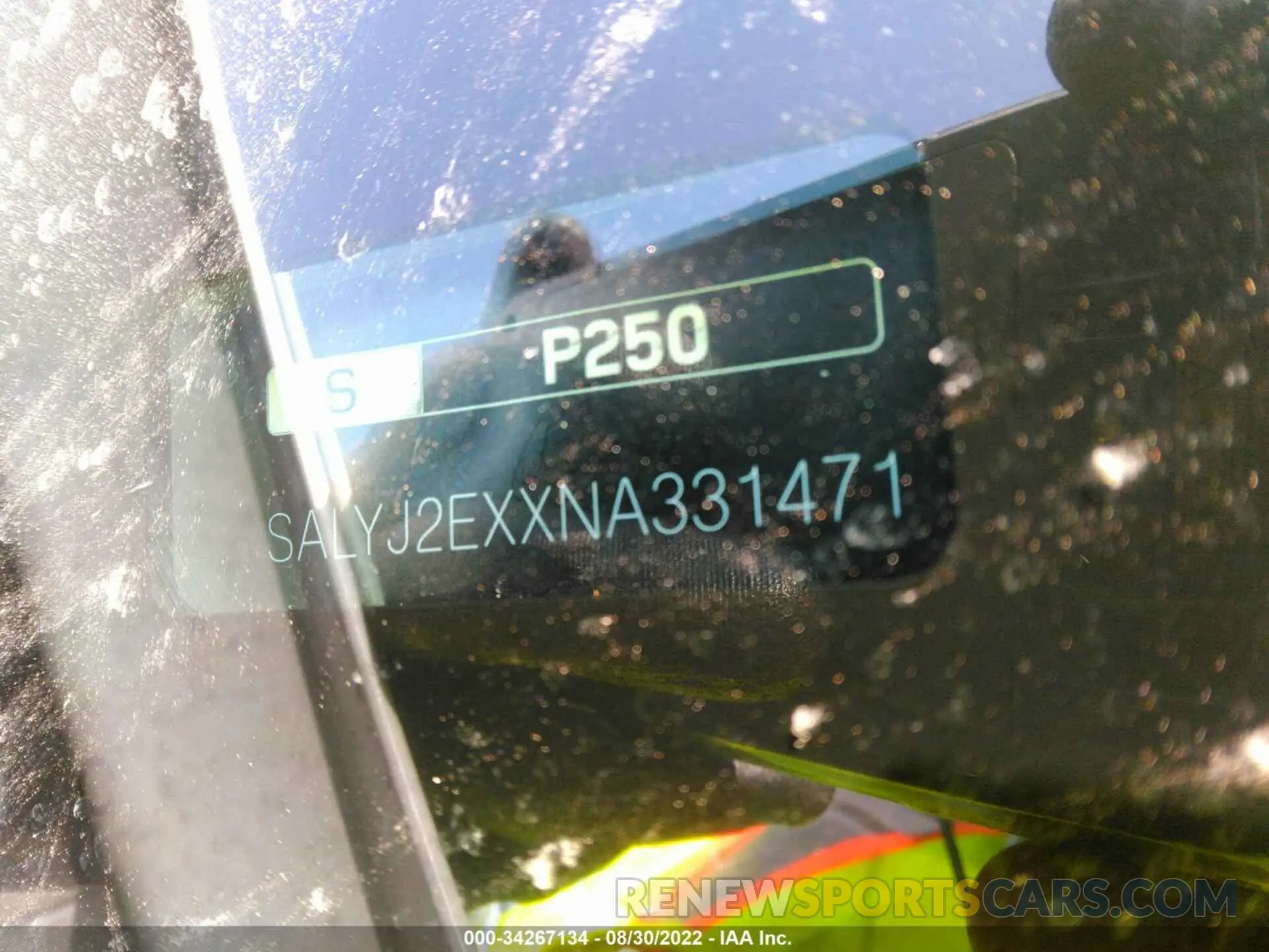 9 fotografías del automóvil dañado SALYJ2EXXNA331471 LAND ROVER RANGE ROVER VELAR 2022