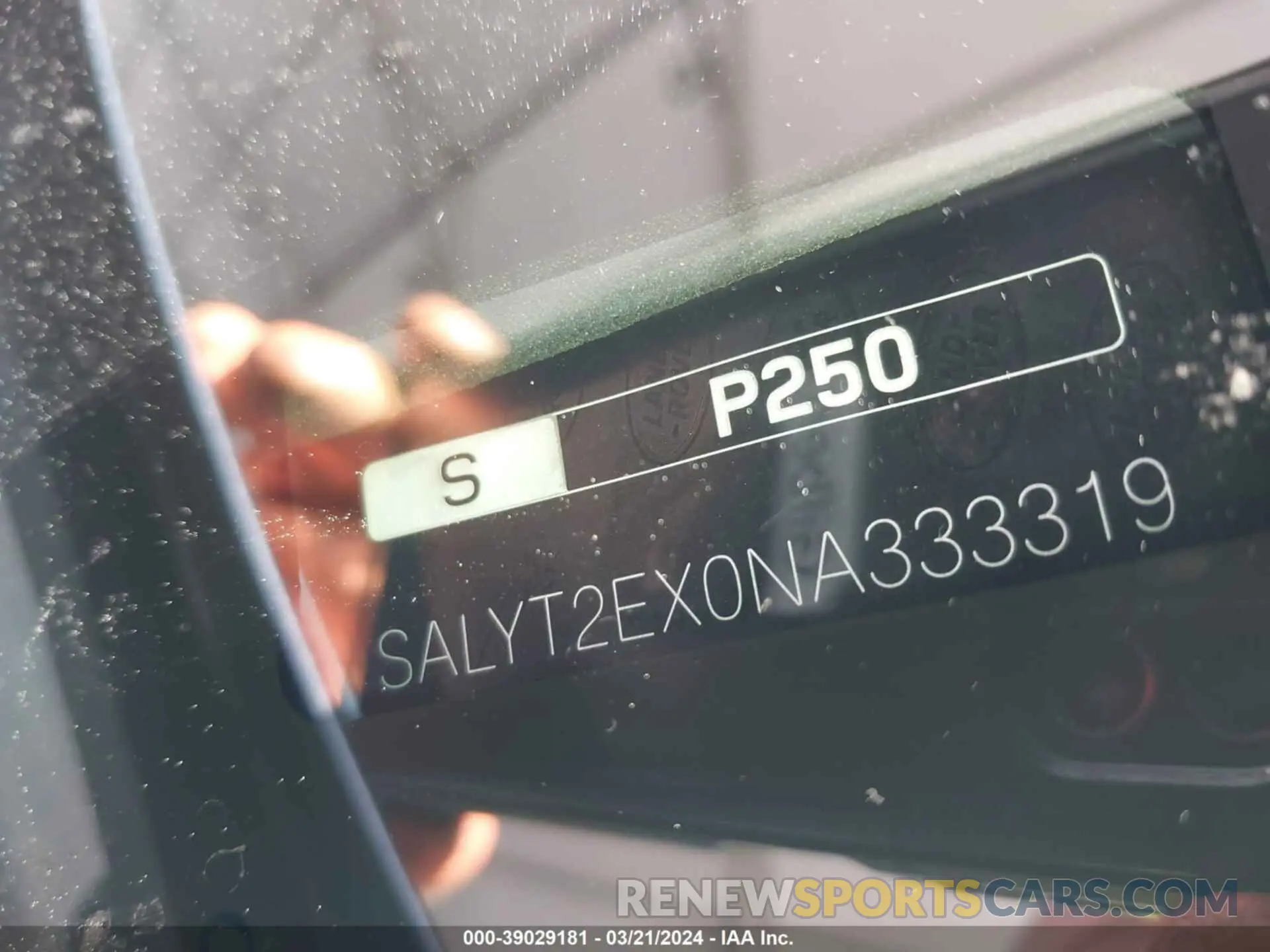 9 fotografías del automóvil dañado SALYT2EX0NA333319 LAND ROVER RANGE ROVER VELAR 2022
