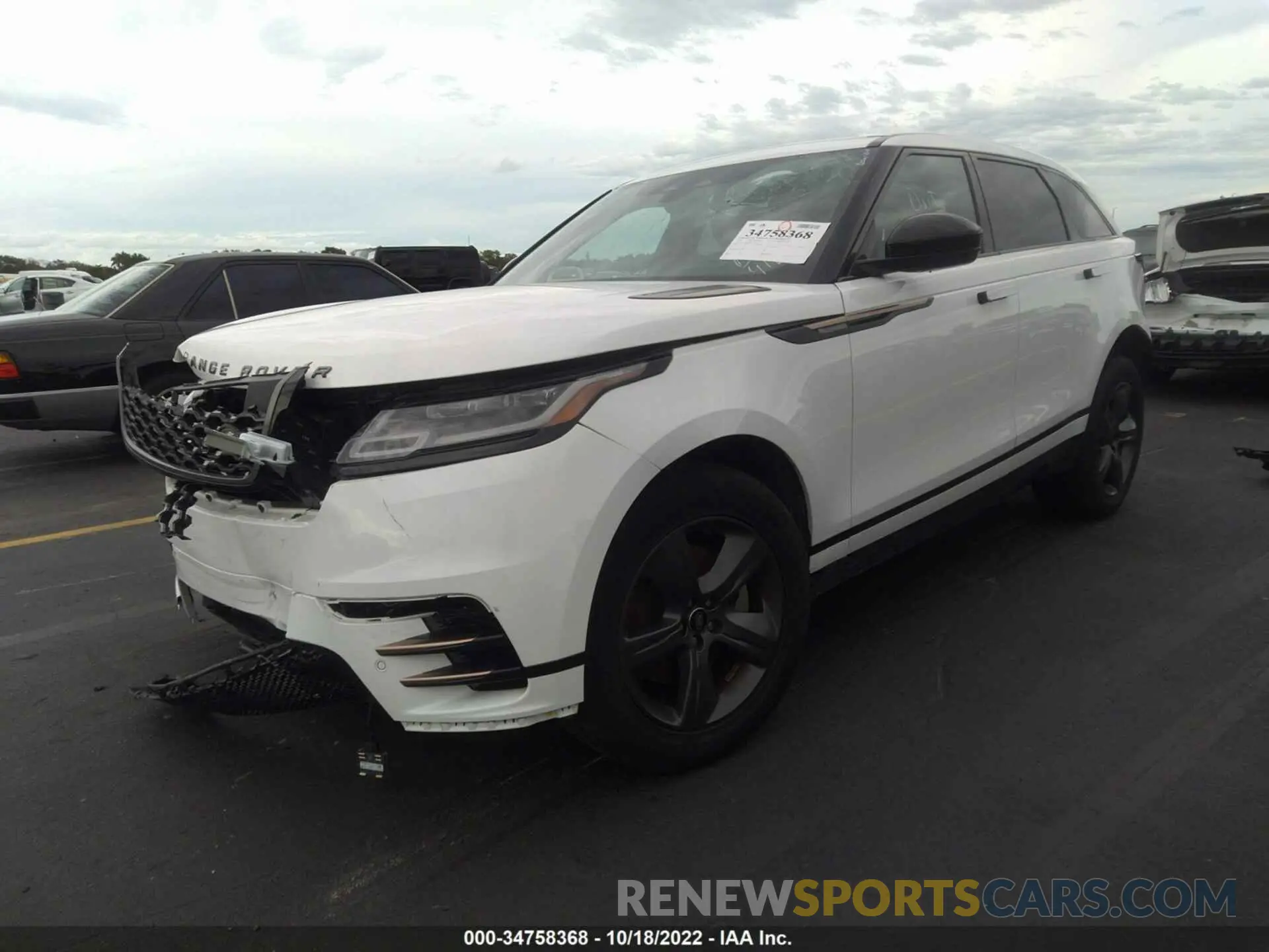 2 fotografías del automóvil dañado SALYT2EX4NA329712 LAND ROVER RANGE ROVER VELAR 2022