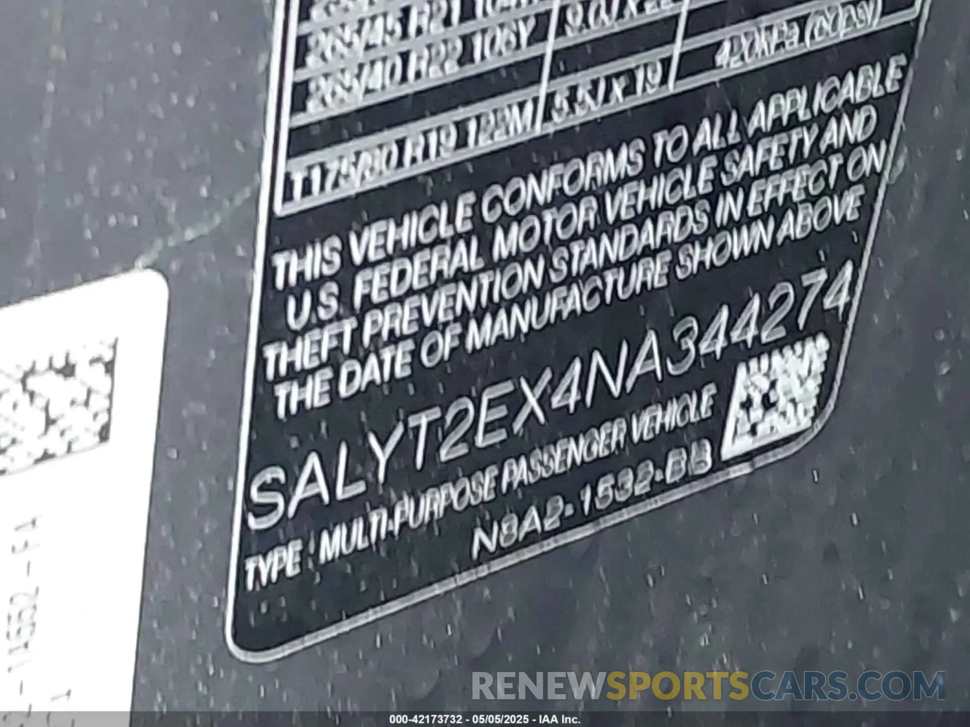 9 fotografías del automóvil dañado SALYT2EX4NA344274 LAND ROVER RANGE ROVER VELAR 2022