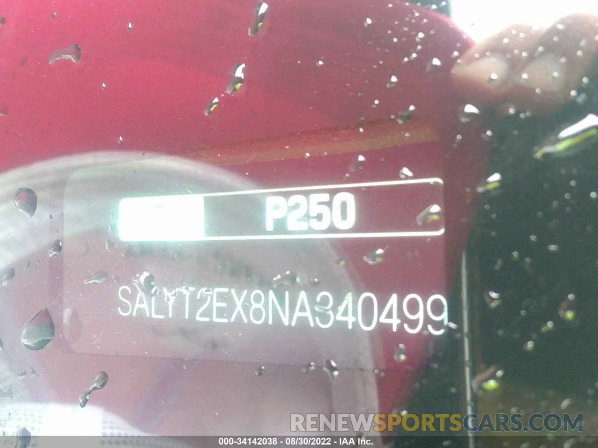 9 fotografías del automóvil dañado SALYT2EX8NA340499 LAND ROVER RANGE ROVER VELAR 2022