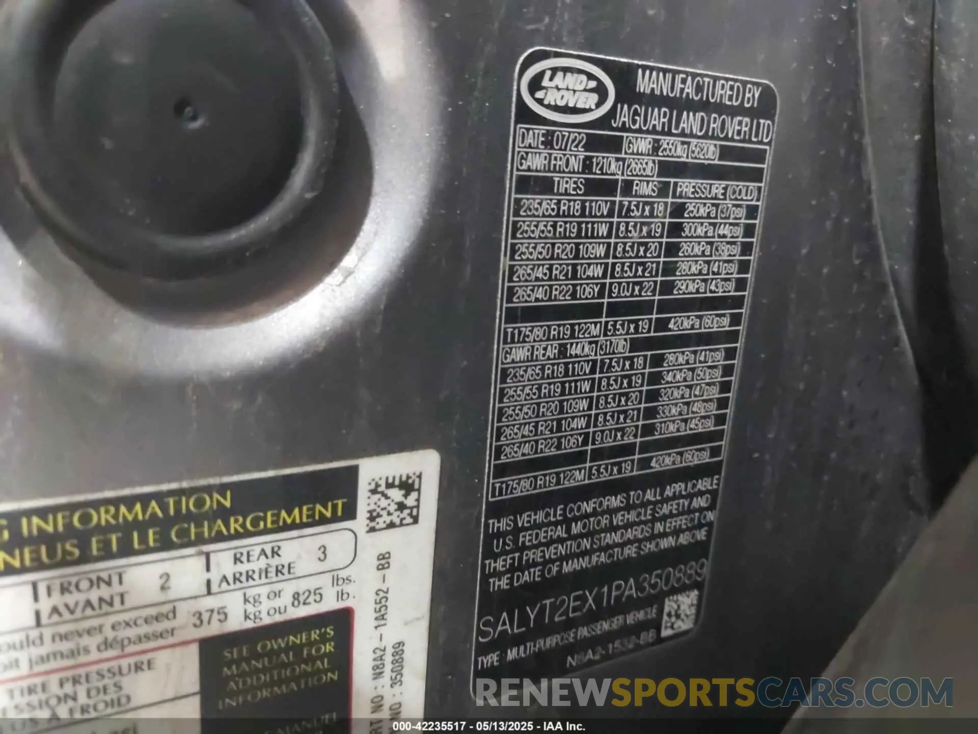 9 fotografías del automóvil dañado SALYT2EX1PA350889 LAND ROVER RANGE ROVER VELAR 2023