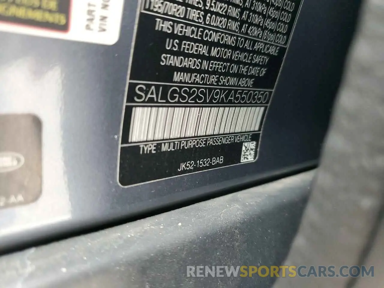 13 fotografías del automóvil dañado SALGS2SV9KA550350 LAND ROVER RANGEROVER 2019