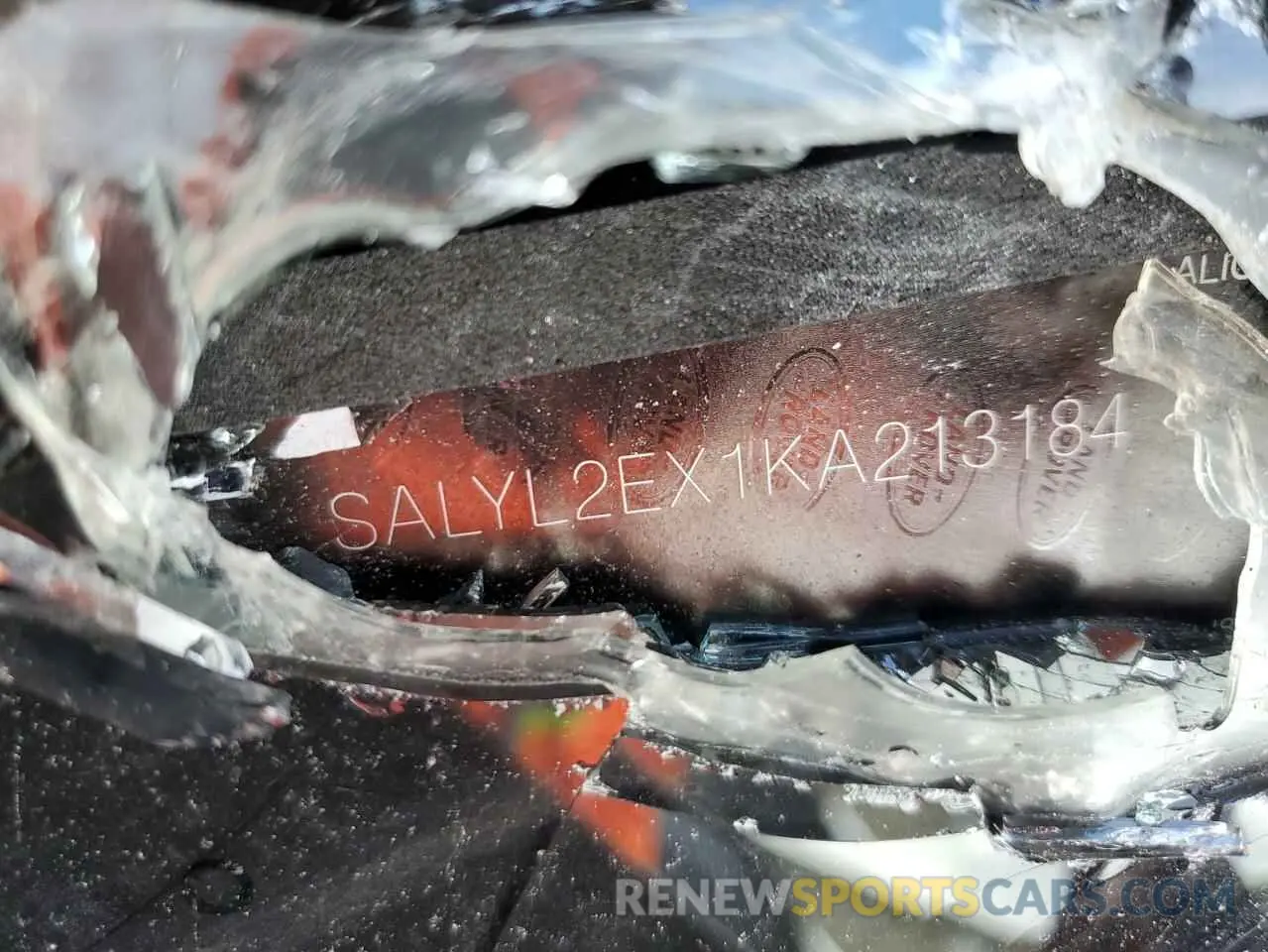 10 fotografías del automóvil dañado SALYL2EX1KA213184 LAND ROVER RANGEROVER 2019