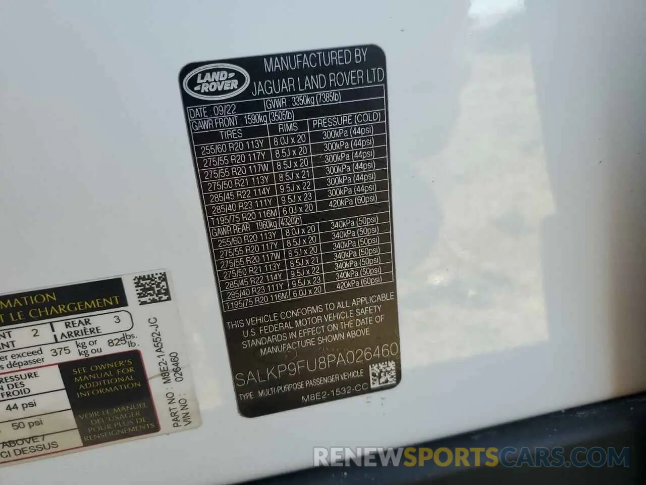 13 fotografías del automóvil dañado SALKP9FU8PA026460 LAND ROVER RANGEROVER 2023
