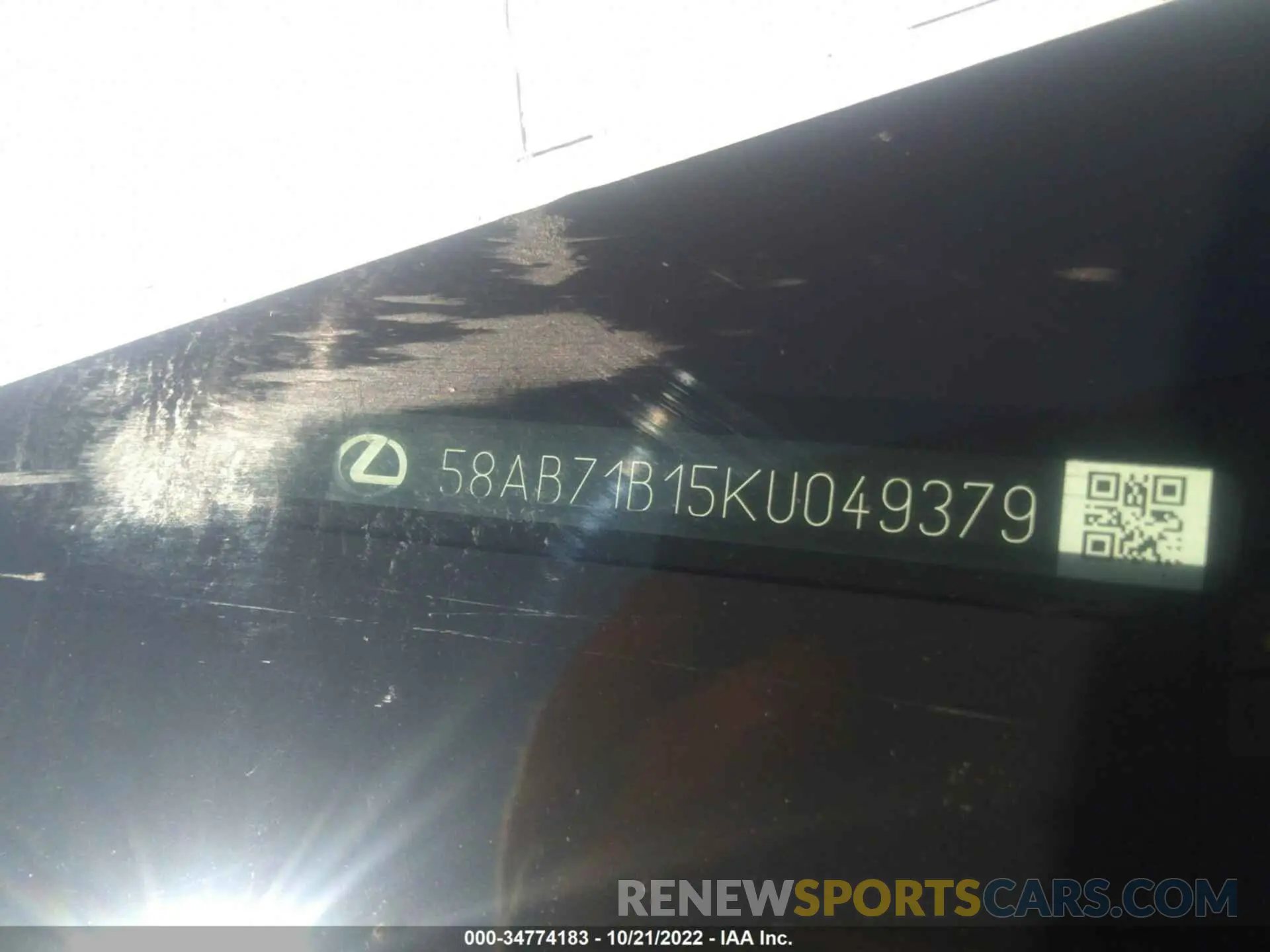 9 fotografías del automóvil dañado 58ABZ1B15KU049379 LEXUS ES 2019