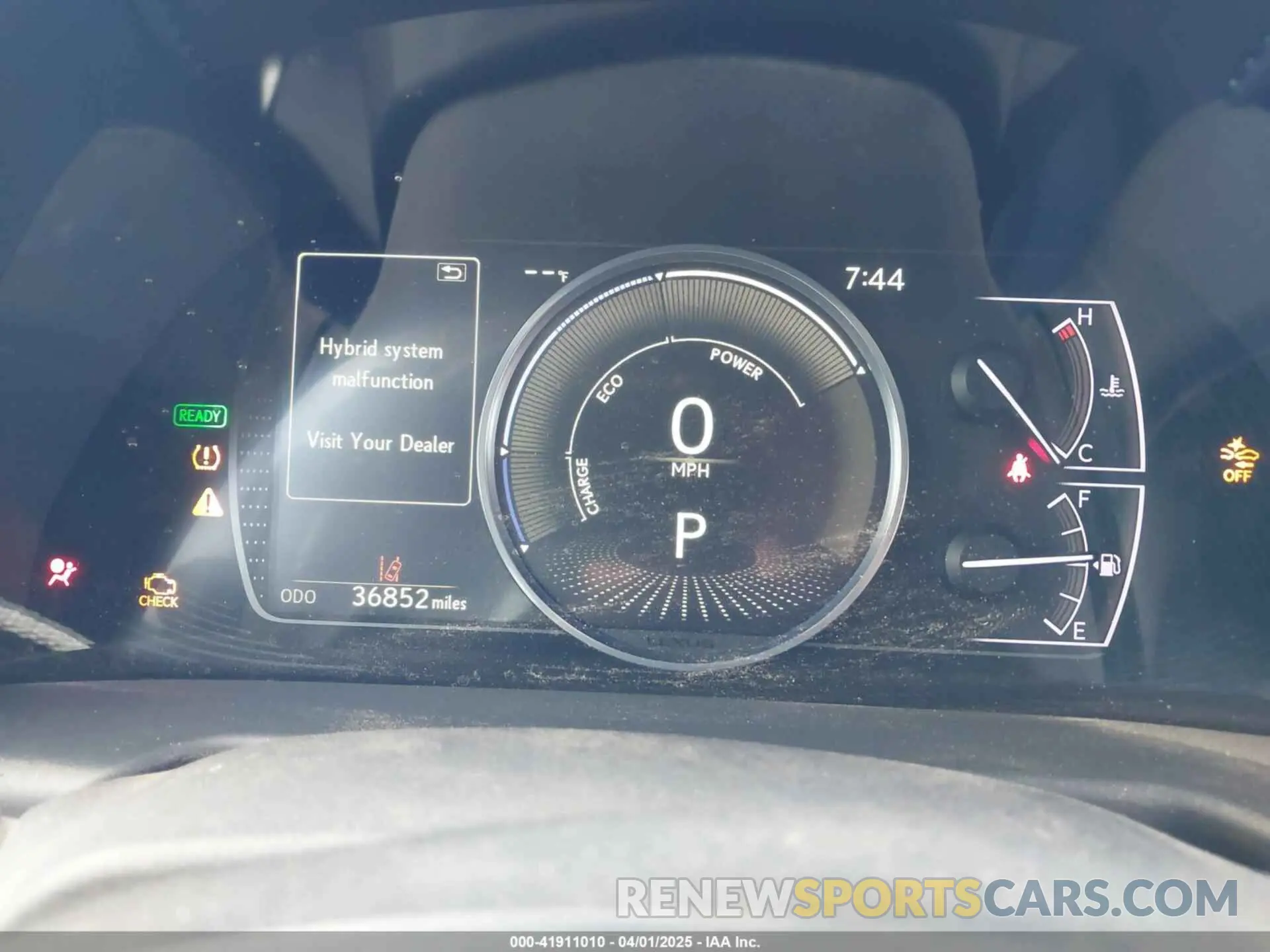 7 fotografías del automóvil dañado JTHB21B11K2015496 LEXUS ES 300H 2019