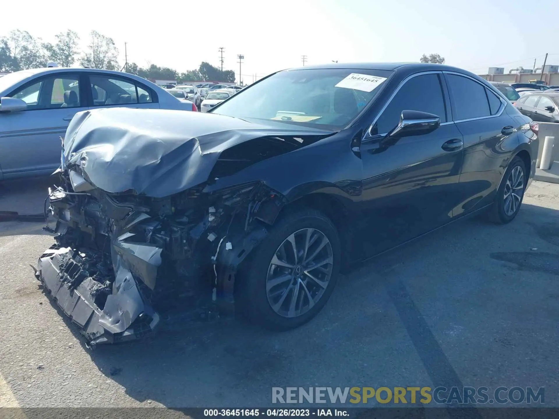 2 fotografías del automóvil dañado 58ACZ1B10NU129522 LEXUS ES 350 2022