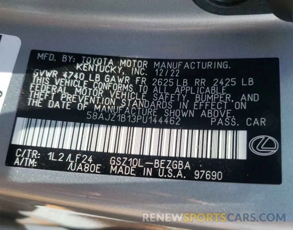 13 fotografías del automóvil dañado 58AJZ1B13PU144462 LEXUS ES 350 F S 2023