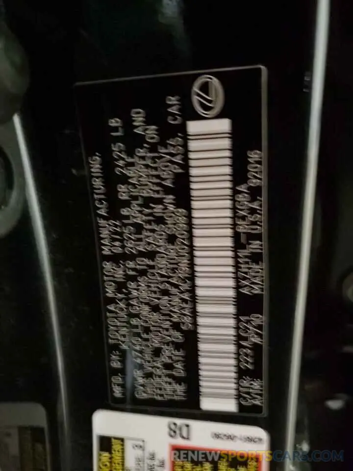 12 fotografías del automóvil dañado 58AEA1C19NU020989 LEXUS ES300 2022
