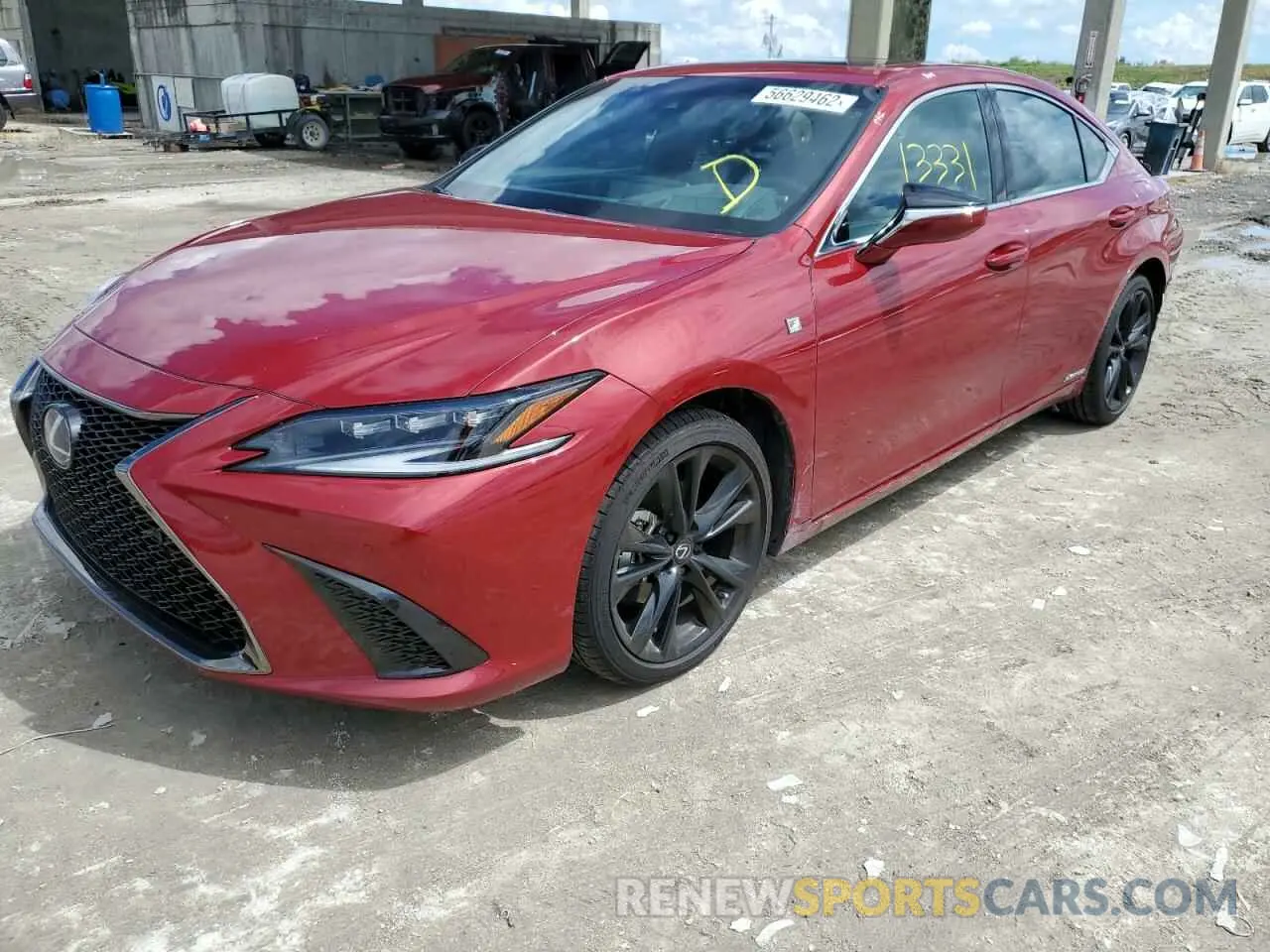 2 fotografías del automóvil dañado 58AGA1C13NU015523 LEXUS ES300 2022