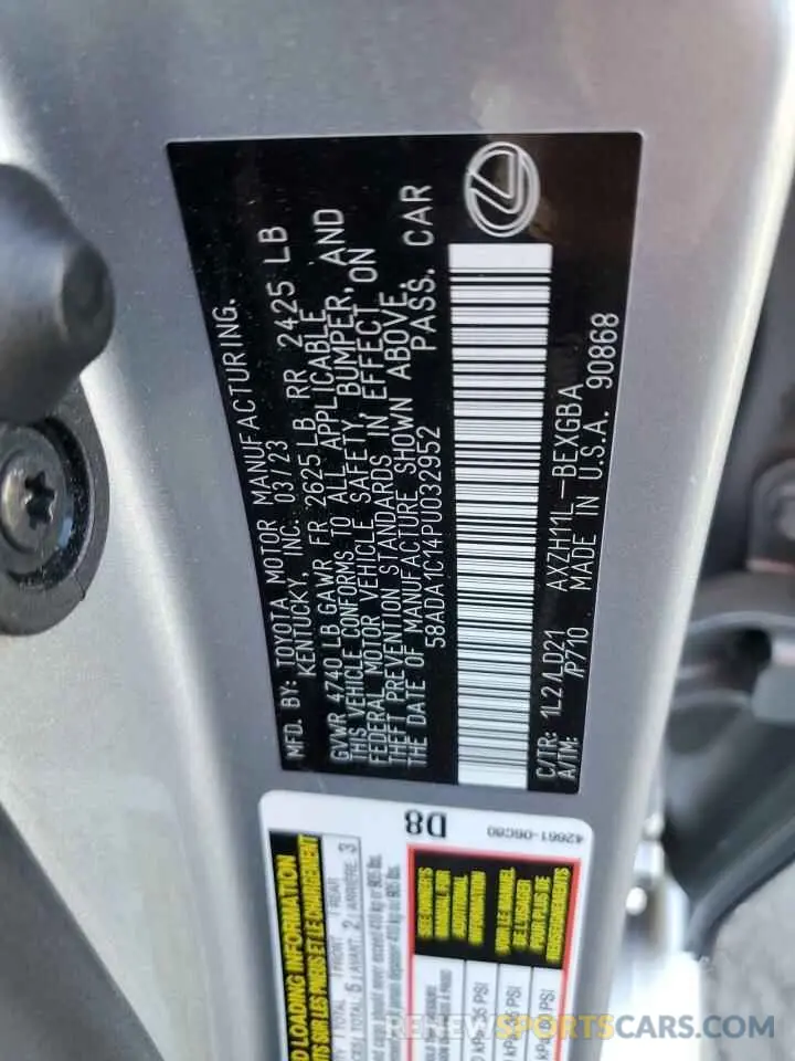 13 fotografías del automóvil dañado 58ADA1C14PU032952 LEXUS ES300 2023