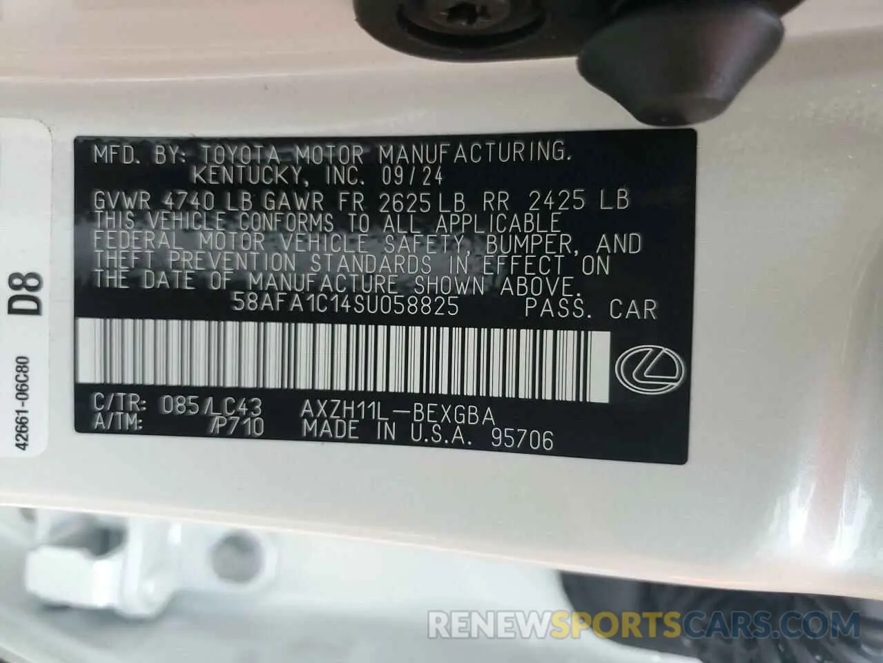 13 fotografías del automóvil dañado 58AFA1C14SU058825 LEXUS ES300 2025