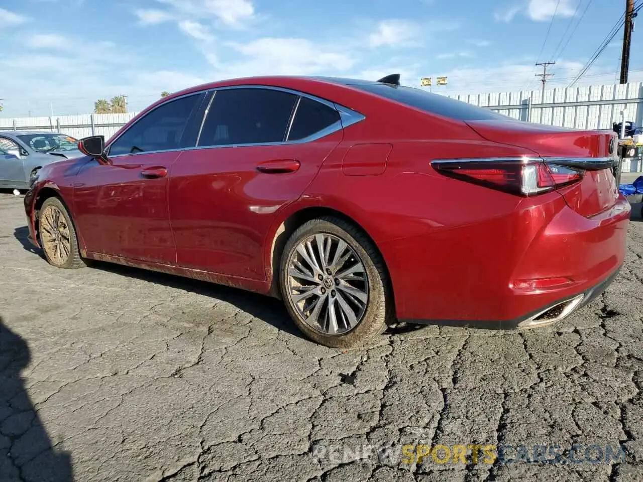 2 fotografías del automóvil dañado 58ABZ1B11KU008960 LEXUS ES350 2019