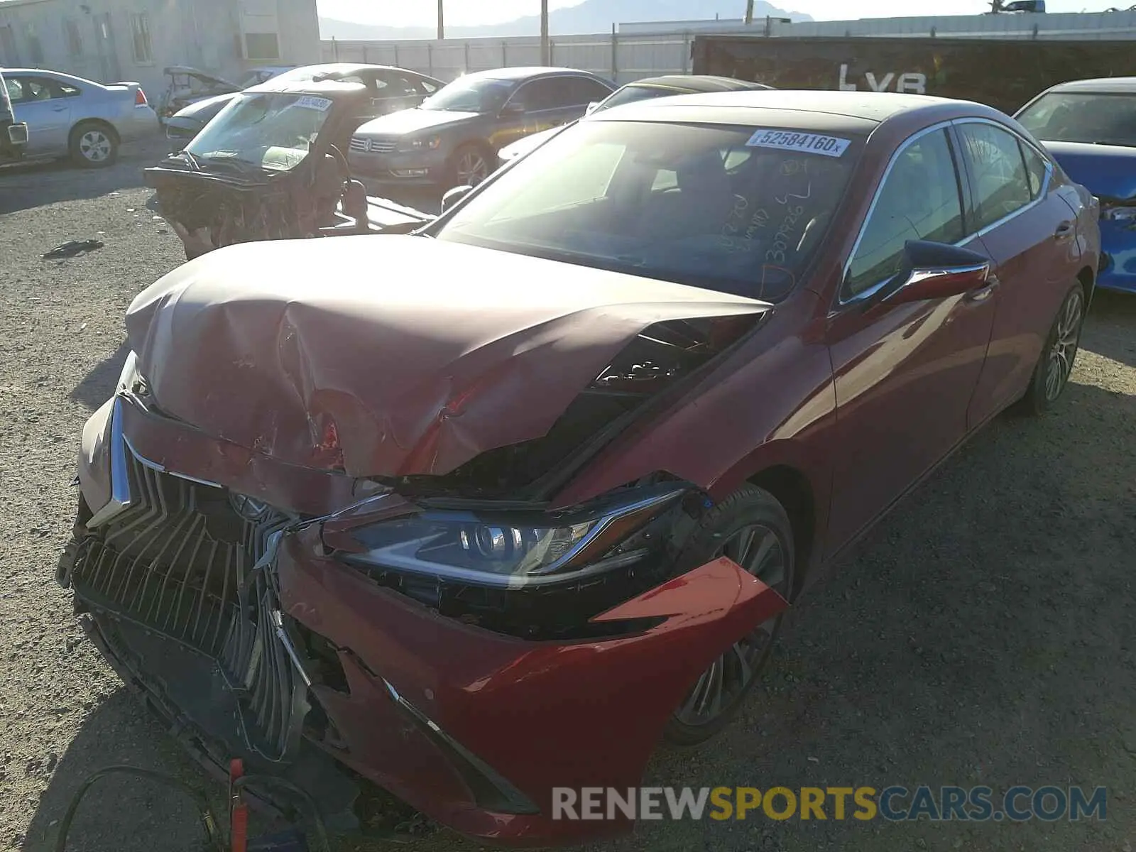 2 fotografías del automóvil dañado JTHBZ1B14K2002155 LEXUS ES350 2019