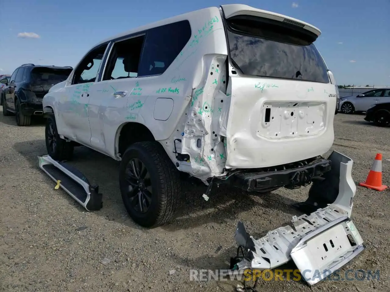 3 fotografías del automóvil dañado JTJAM7BX1M5286507 LEXUS GX 2021