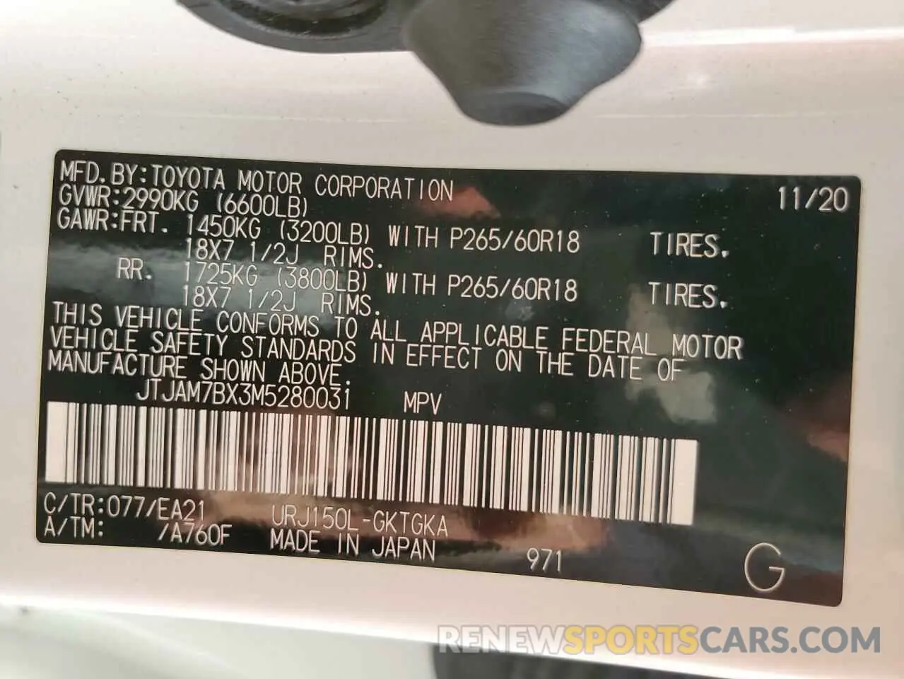 13 fotografías del automóvil dañado JTJAM7BX3M5280031 LEXUS GX 2021