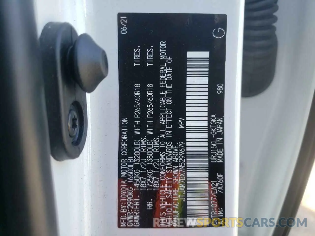 10 fotografías del automóvil dañado JTJAM7BX7M5299679 LEXUS GX 2021