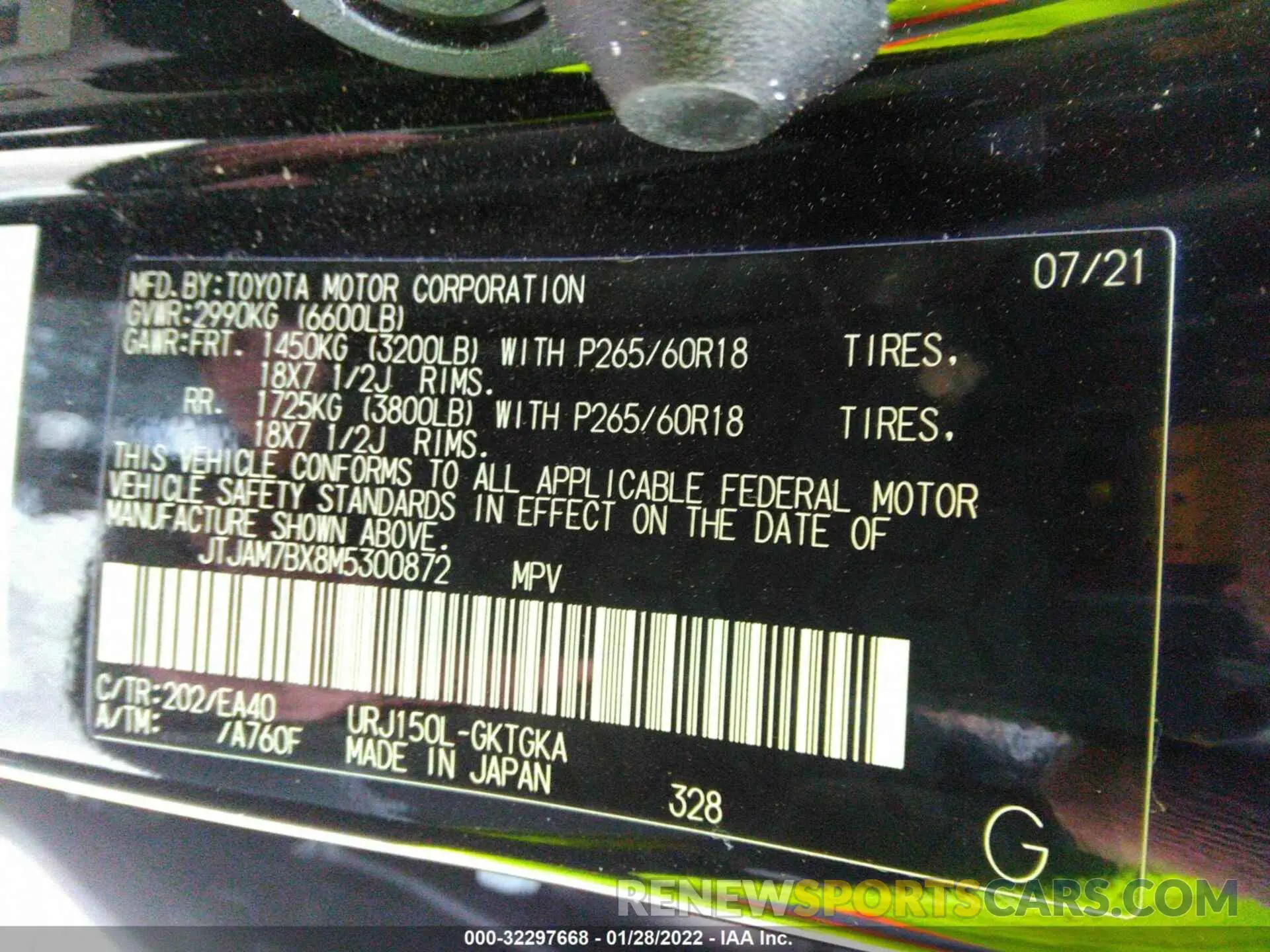 9 fotografías del automóvil dañado JTJAM7BX8M5300872 LEXUS GX 2021