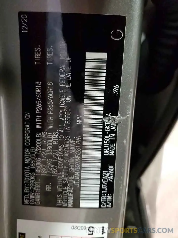 13 fotografías del automóvil dañado JTJAM7BX9M5281796 LEXUS GX 2021