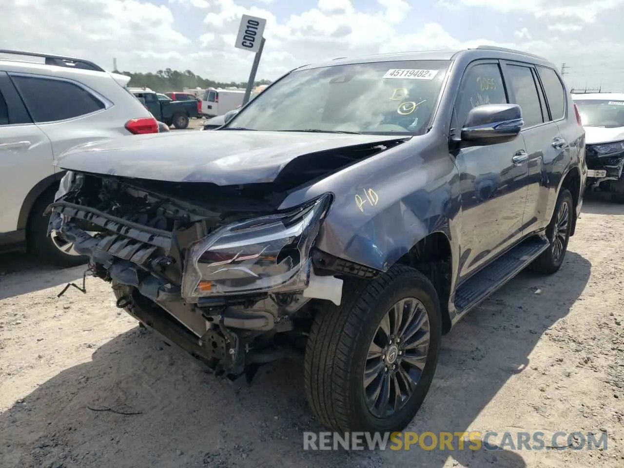 2 fotografías del automóvil dañado JTJGM7BX3M5270335 LEXUS GX 2021