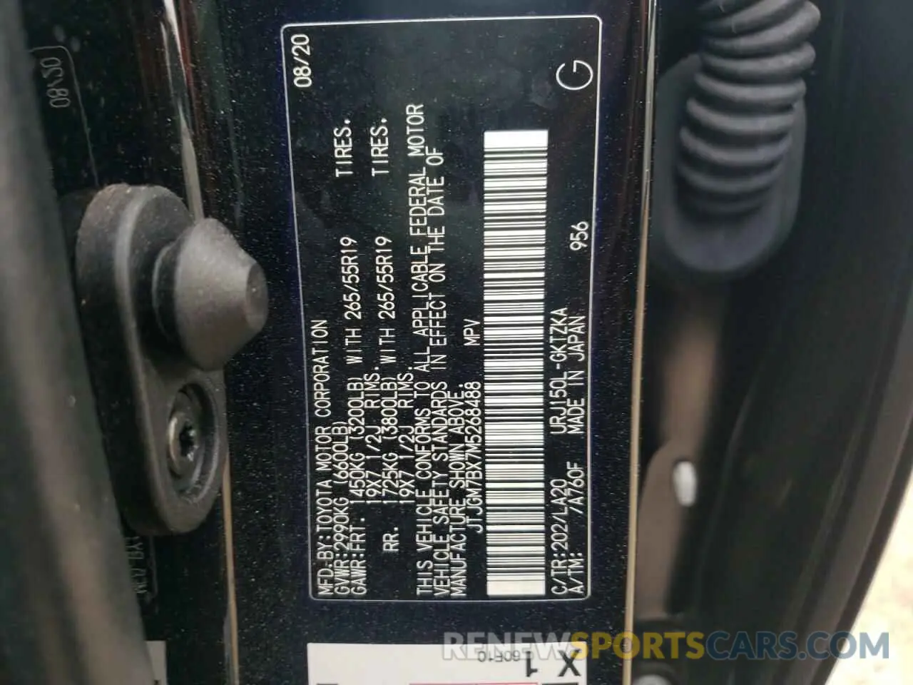 10 fotografías del automóvil dañado JTJGM7BX7M5268488 LEXUS GX 2021