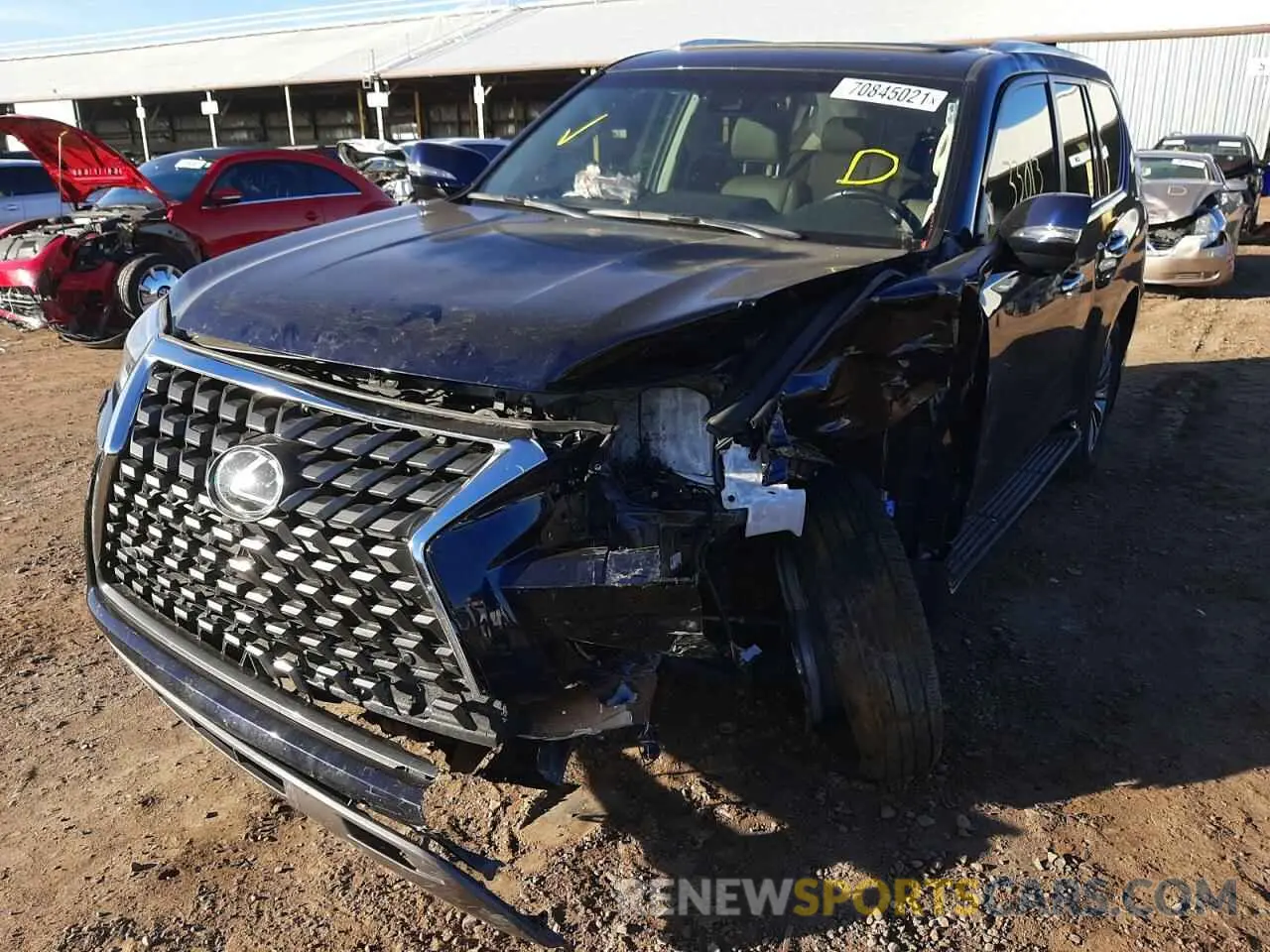 2 fotografías del automóvil dañado JTJGM7BXXM5272714 LEXUS GX 2021
