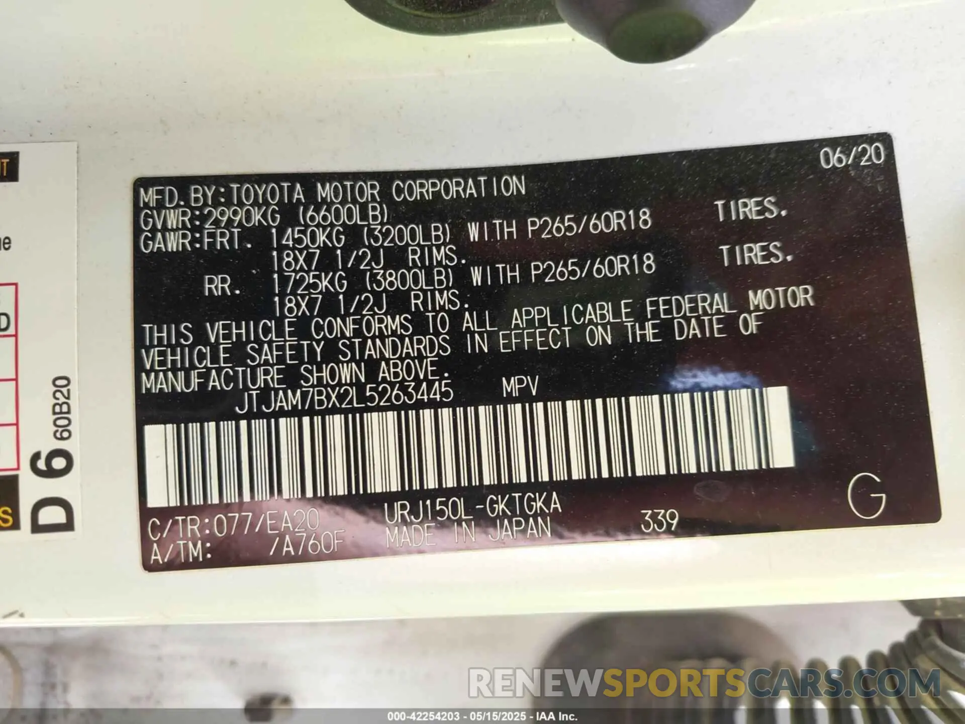 9 fotografías del automóvil dañado JTJAM7BX2L5263445 LEXUS GX 460 2020