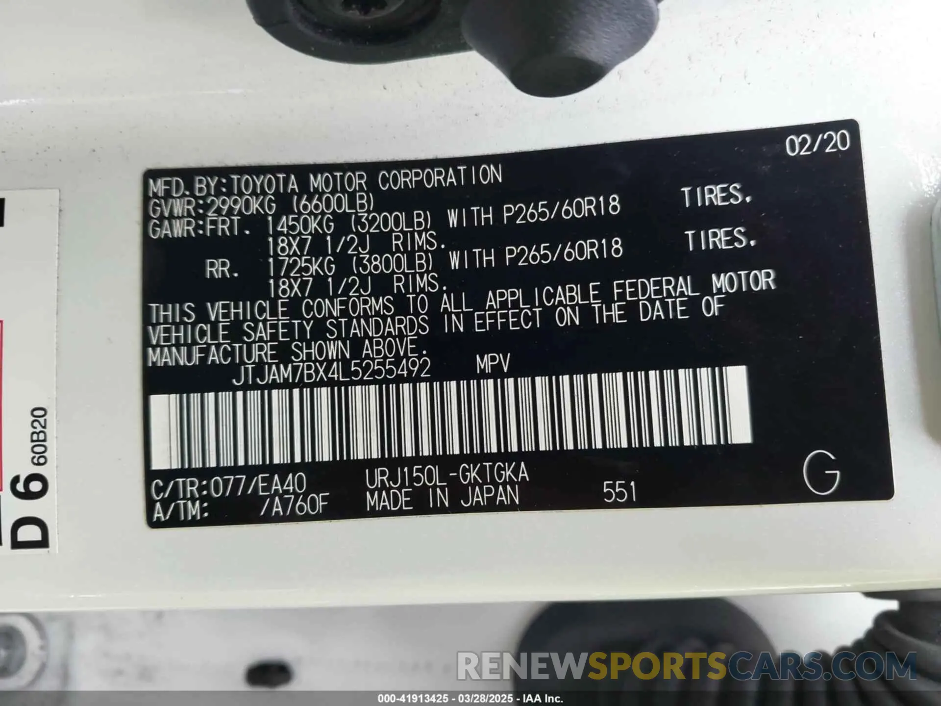9 fotografías del automóvil dañado JTJAM7BX4L5255492 LEXUS GX 460 2020